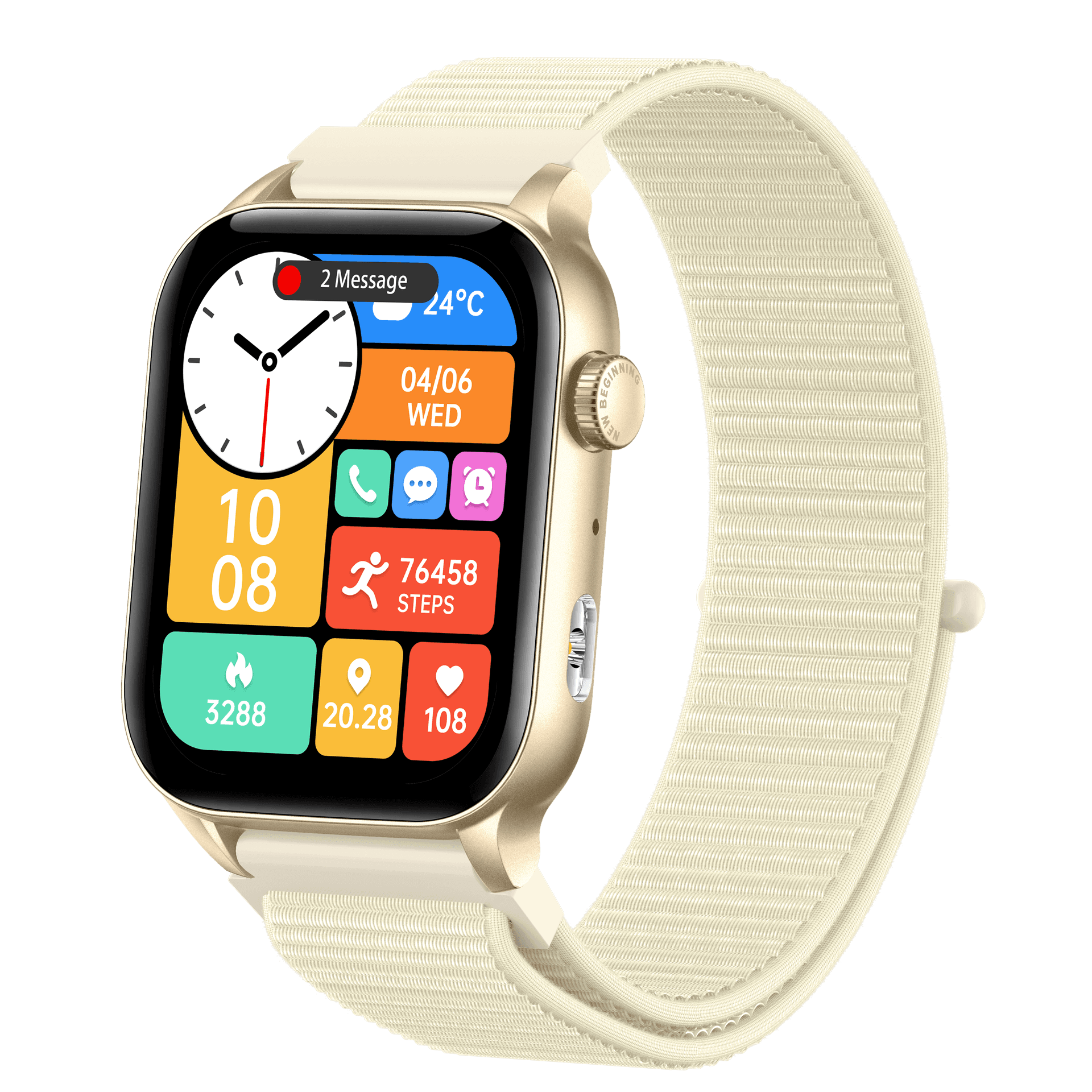 Philippe Palmer Philippe Palmer Smart Watch LP26 AMOLED Ultra Light Gold Nylon