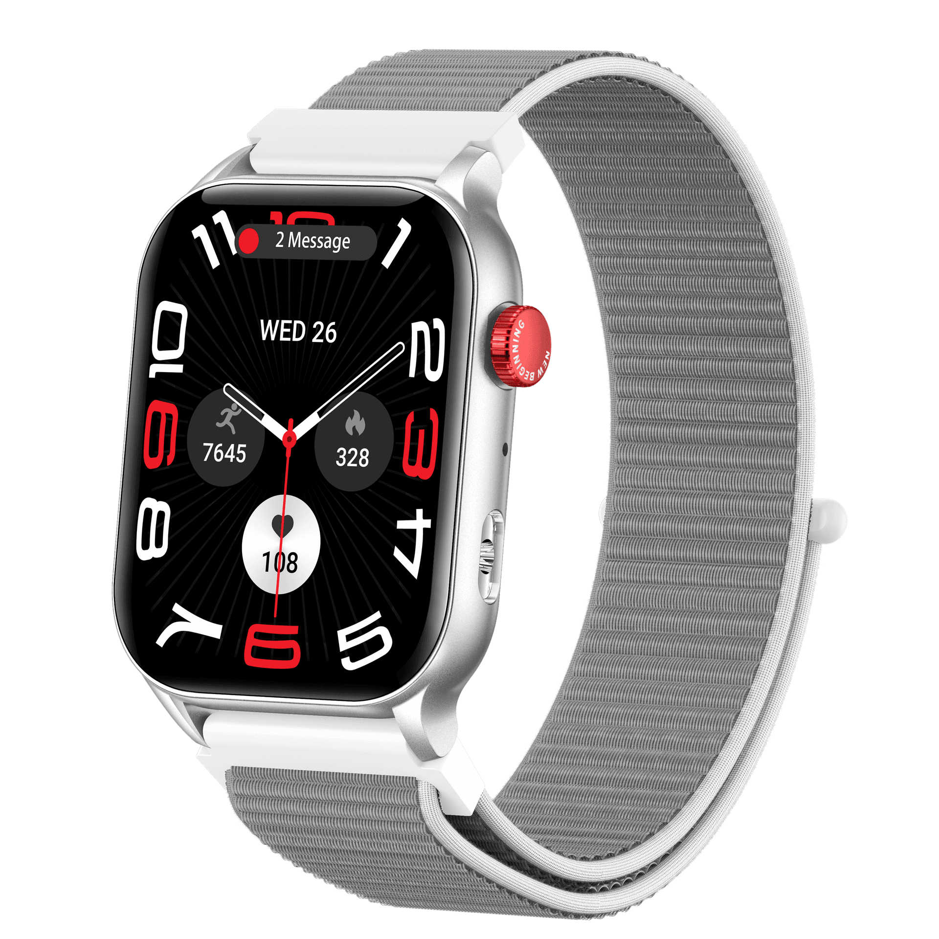 Philippe Palmer Philippe Palmer Smart Watch LP26 AMOLED Ultra Light Silver Nylon