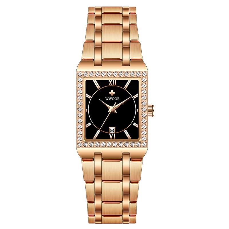WWOOR WWOOR Moonstone Rose Gold Black