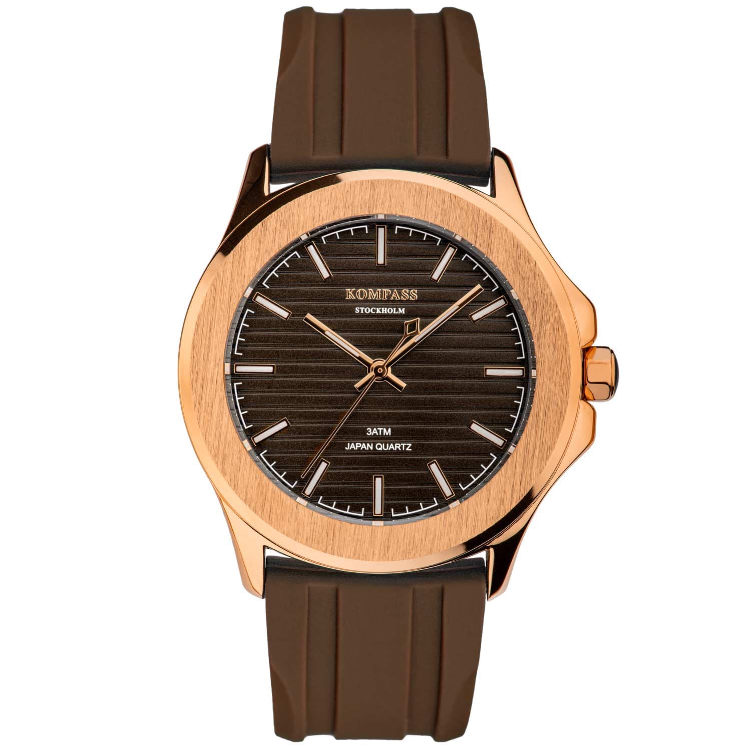 Kompass Kompass Riviera Rose Gold Case Brown Dial