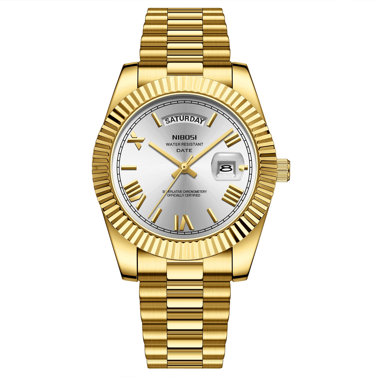 Nibosi Nibosi Day-Date Roman Gold Silver
