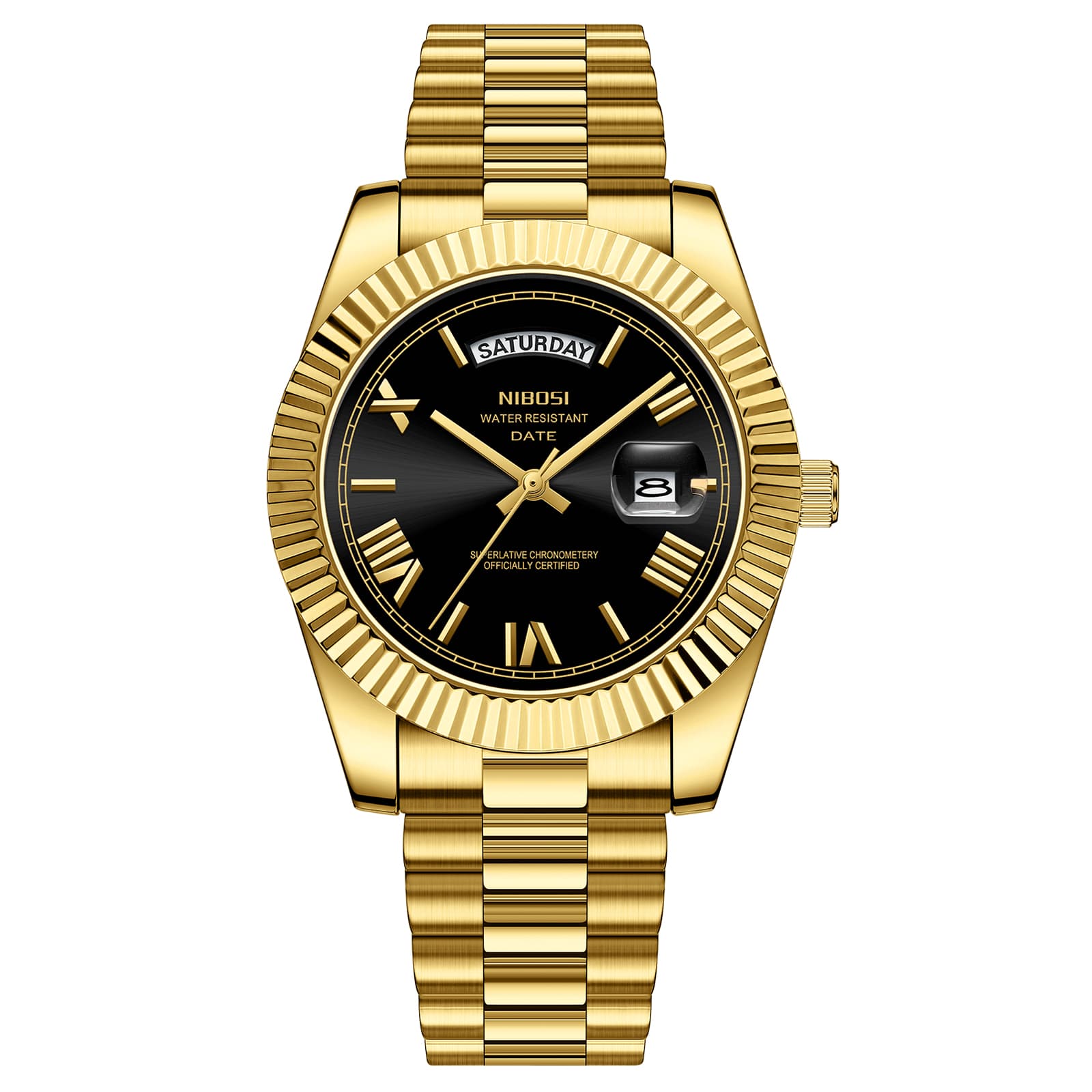 Nibosi Nibosi Day-Date Roman Gold Black