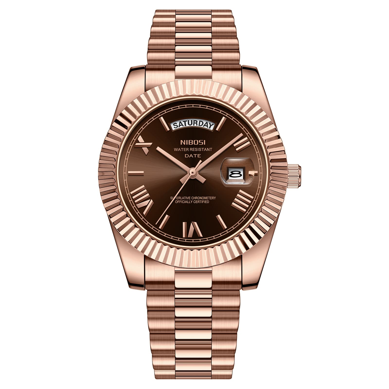 Nibosi Nibosi Day-Date Roman Rose Brown