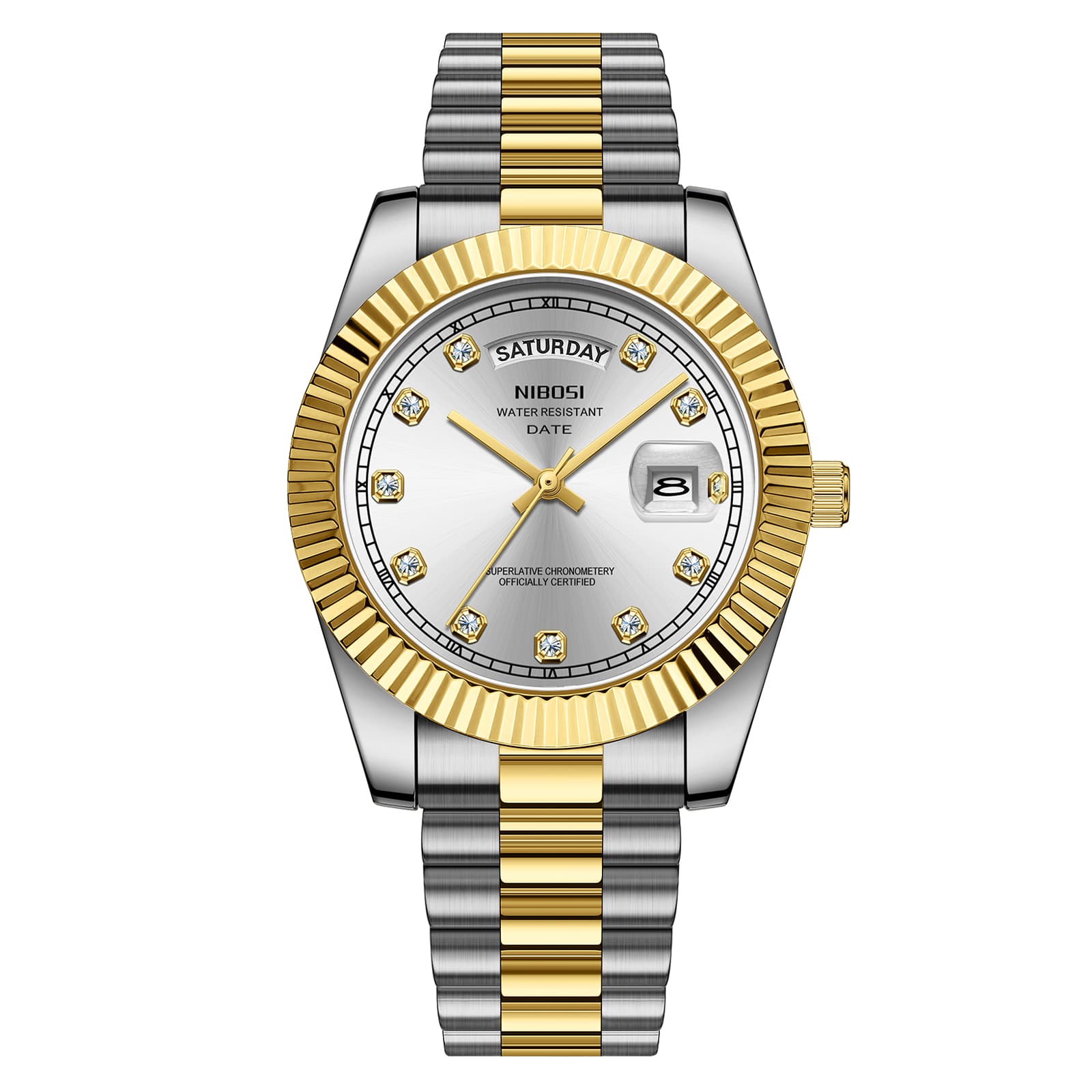 Nibosi Nibosi Day-Date Silver Gold