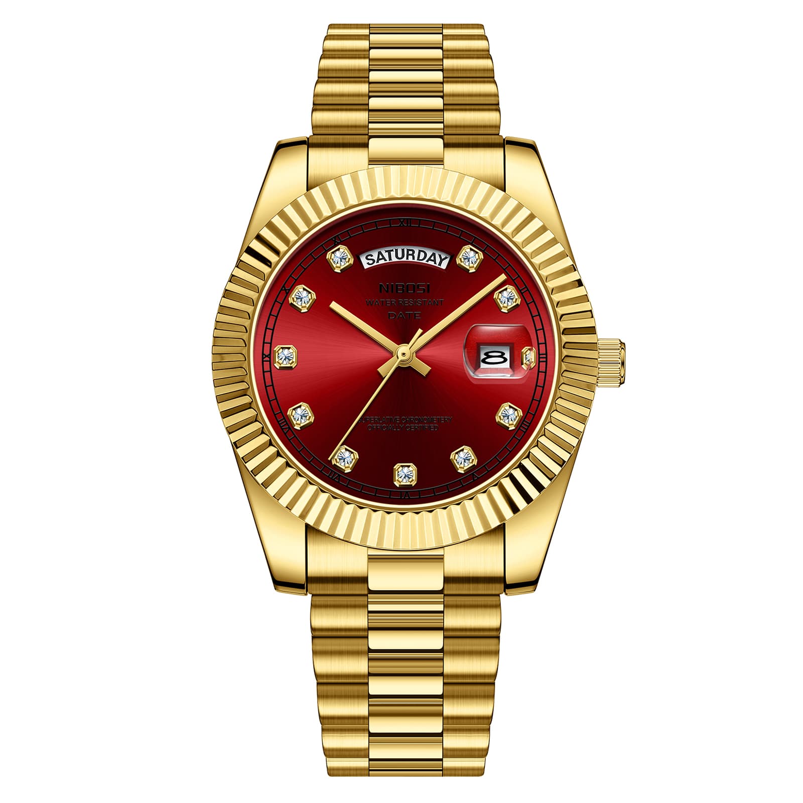 Nibosi Nibosi Day-Date Gold Red