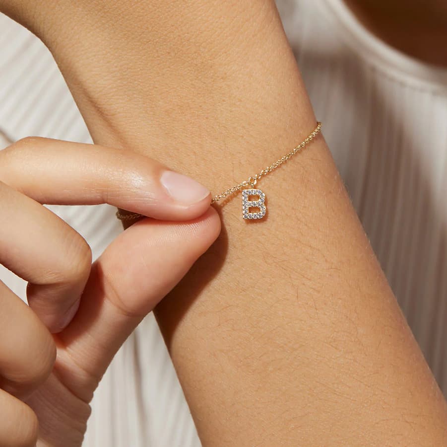 Céleste Paris Céleste Bracelet Letter Pendant 18K Gold