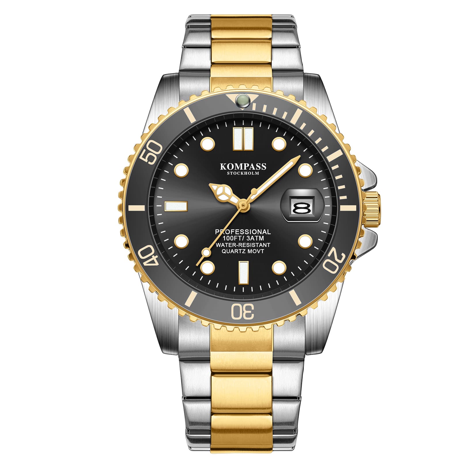 Kompass Stockholm Kompass Grand Diver Silver Gold Black