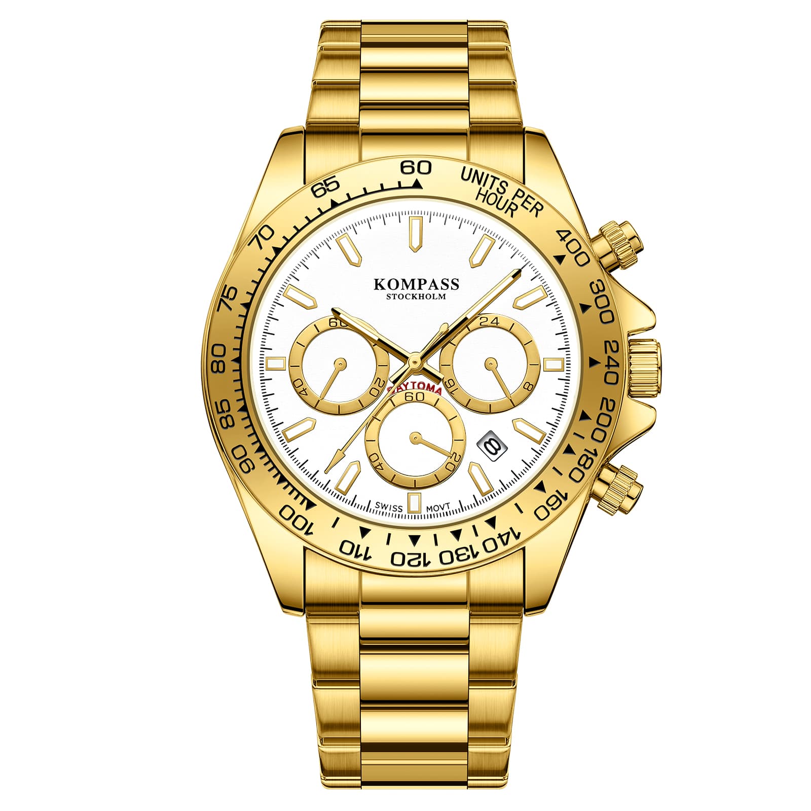 Kompass Stockholm Kompass ChronoRace Gold White