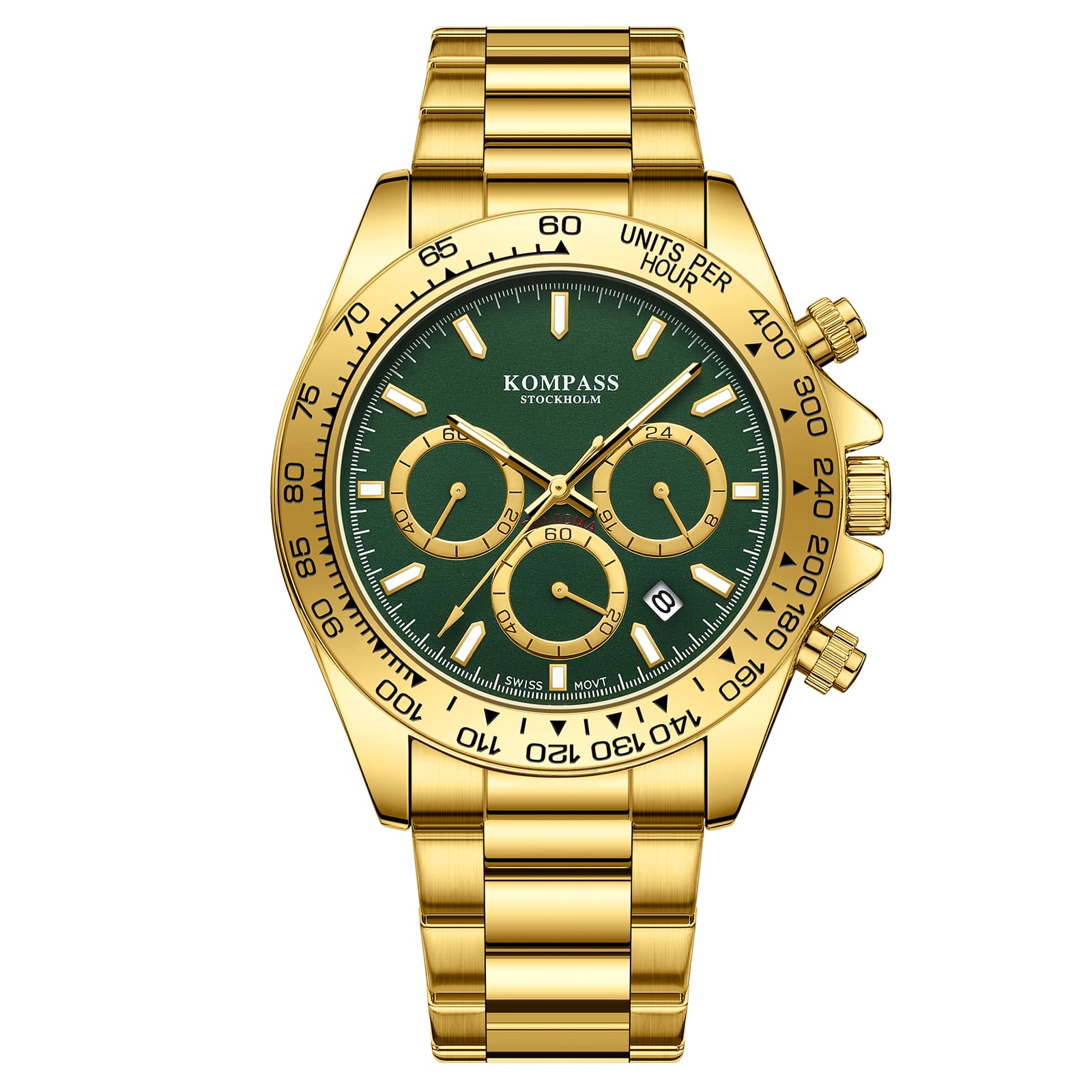 Kompass Stockholm Kompass ChronoRace Gold Green
