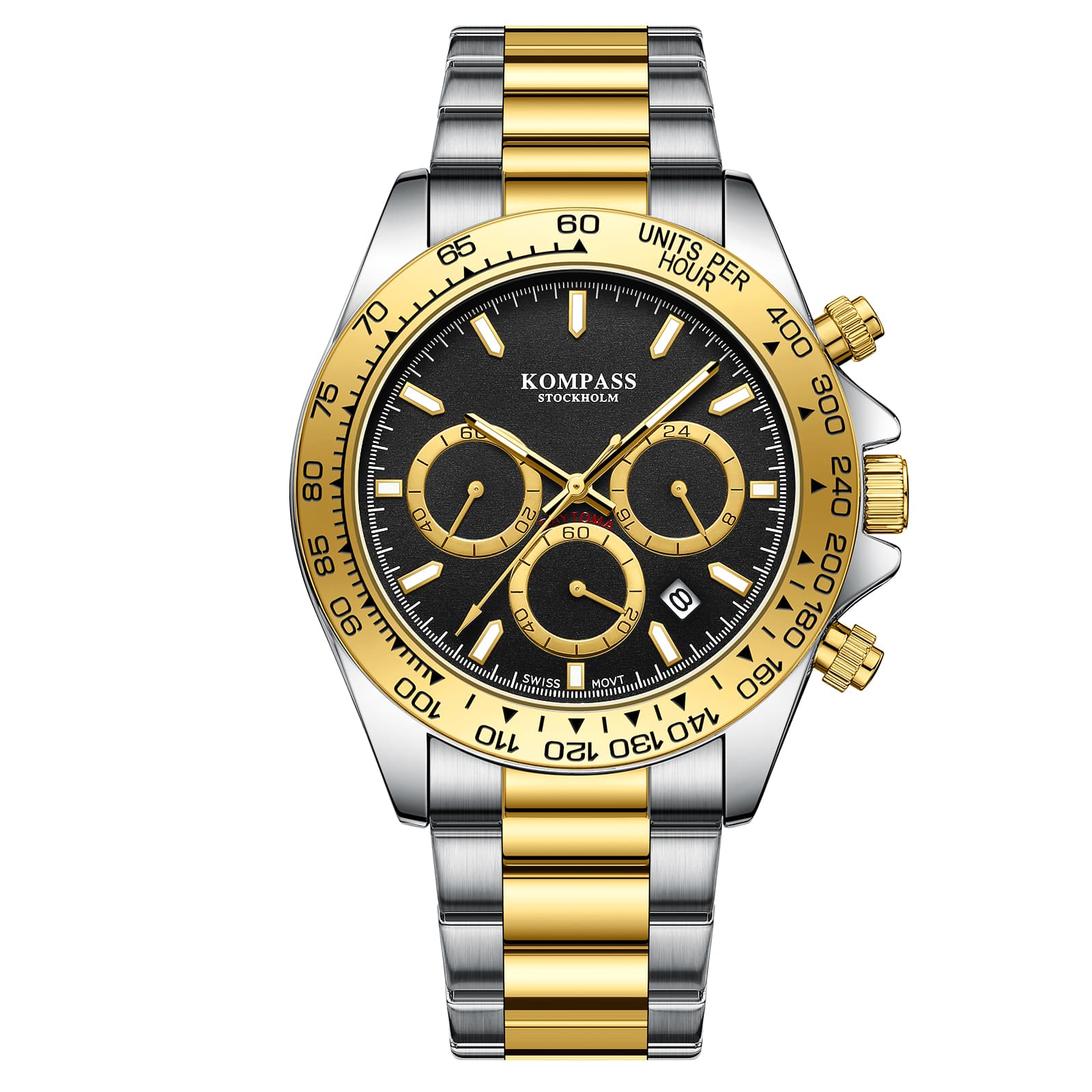 Kompass Stockholm Kompass ChronoRace Silver Gold Black