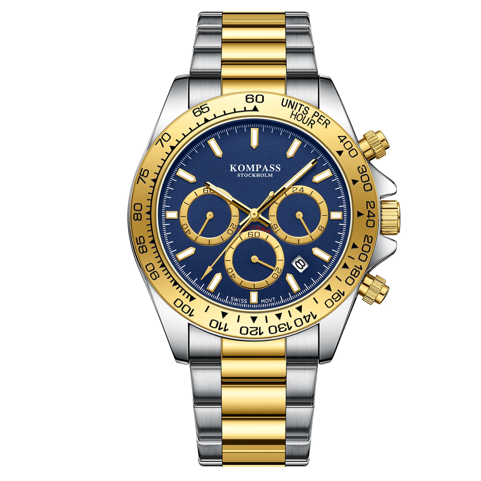 Kompass Stockholm Kompass ChronoRace Silver Gold Blue