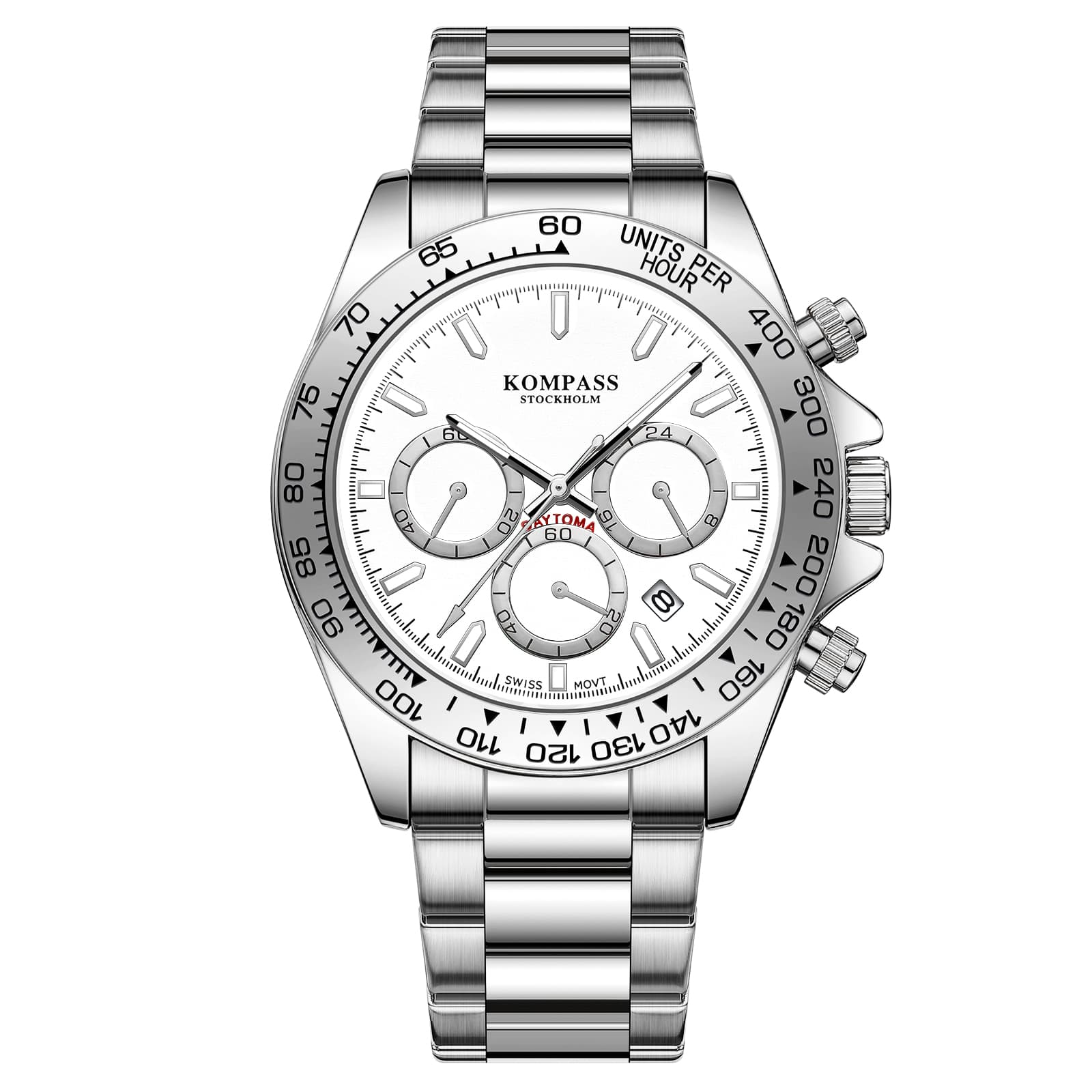 Kompass Stockholm Kompass ChronoRace Silver White