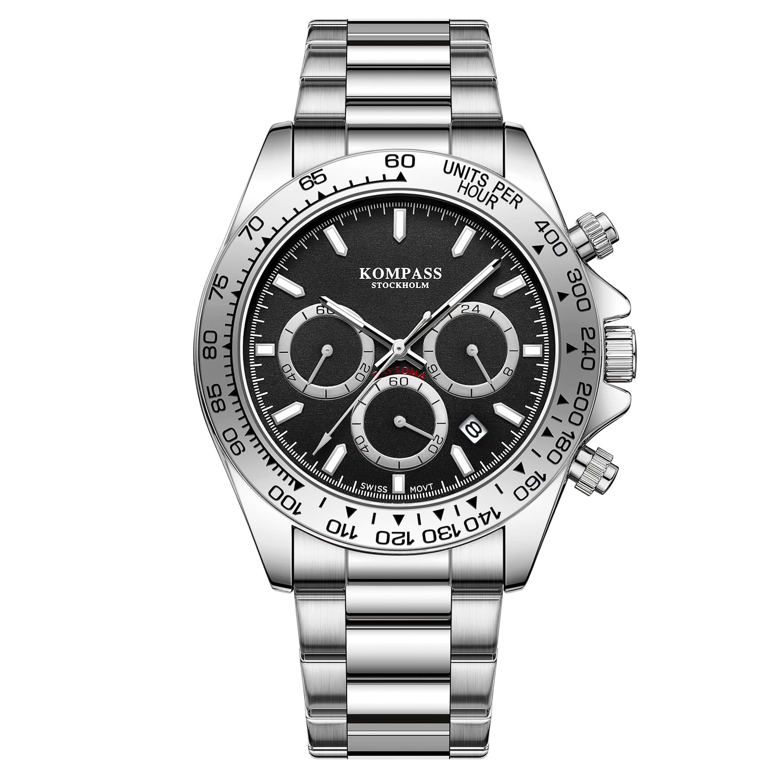 Kompass Stockholm Kompass ChronoRace Silver Black