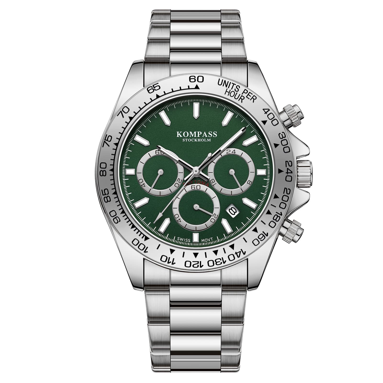 Kompass Stockholm Kompass ChronoRace Silver Green