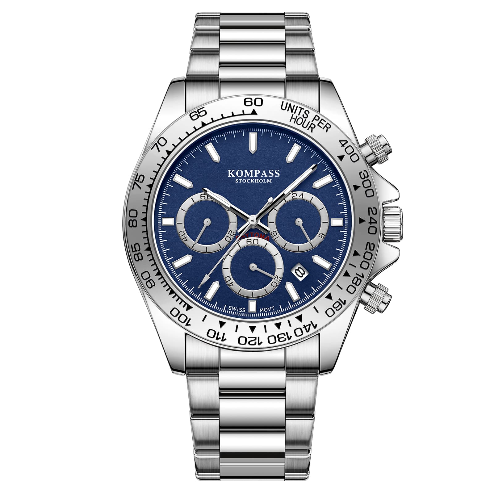 Kompass Stockholm Kompass ChronoRace Silver Blue