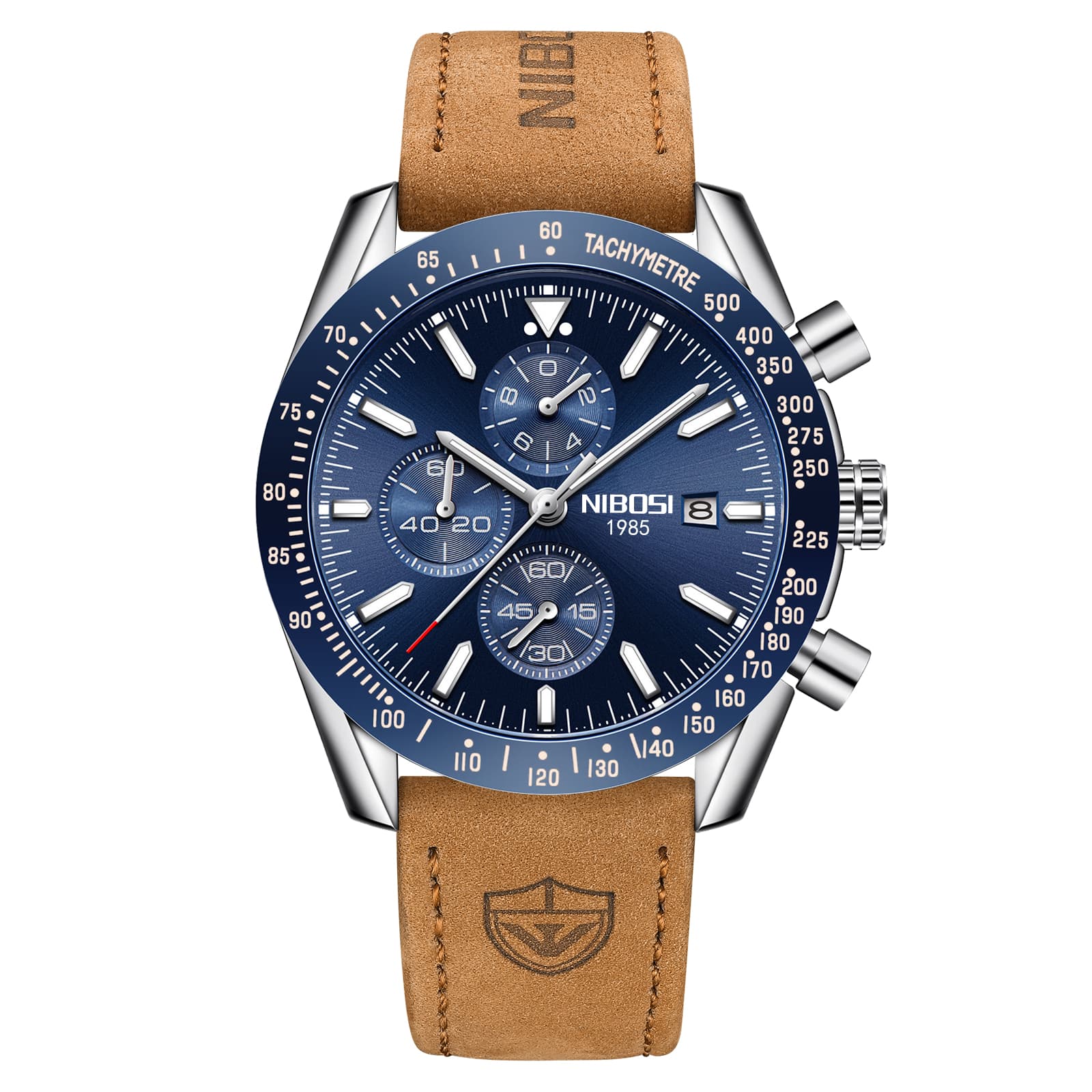 Nibosi Nibosi Trackmaster Silver Blue Leather