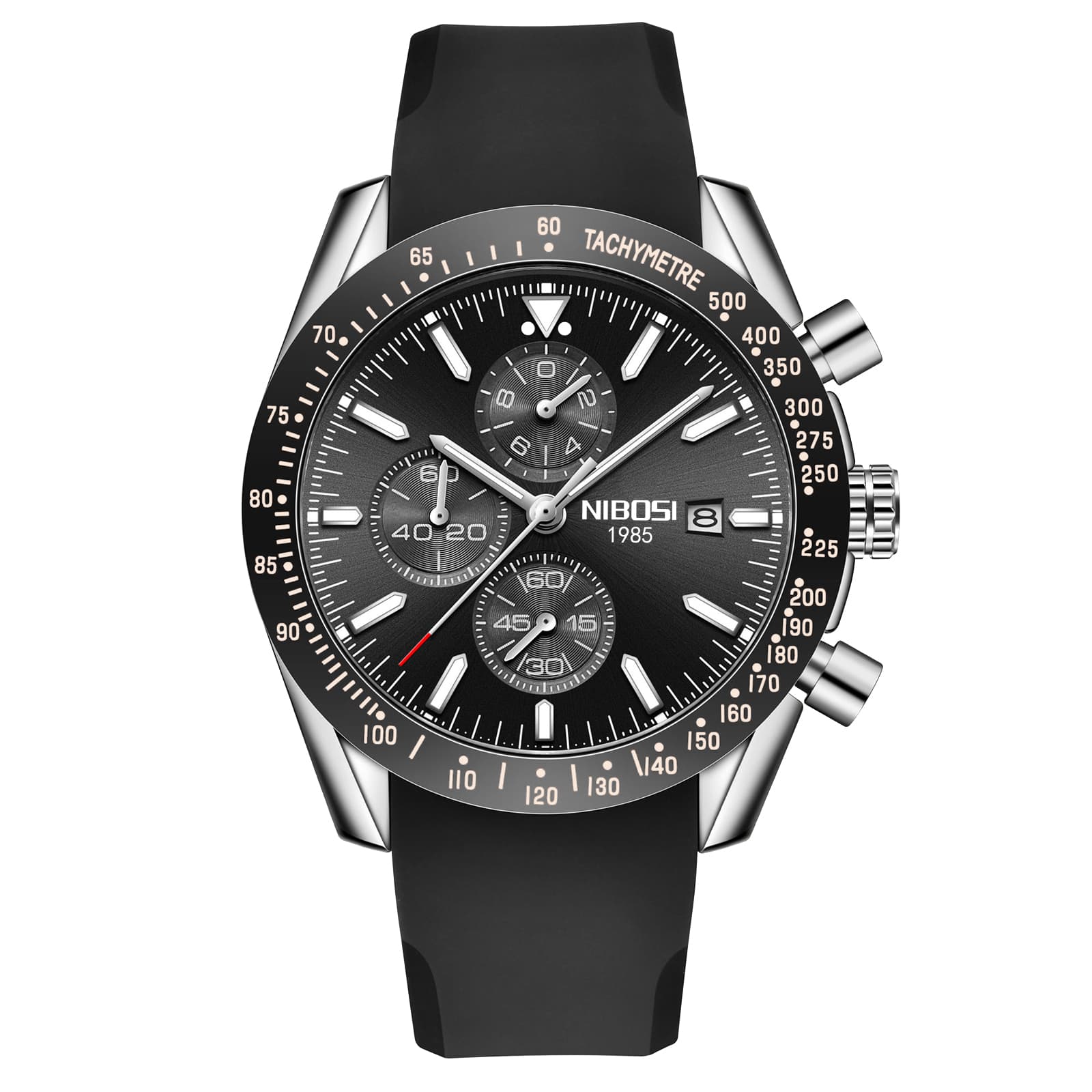 Nibosi Nibosi Trackmaster Silver Black Rubber