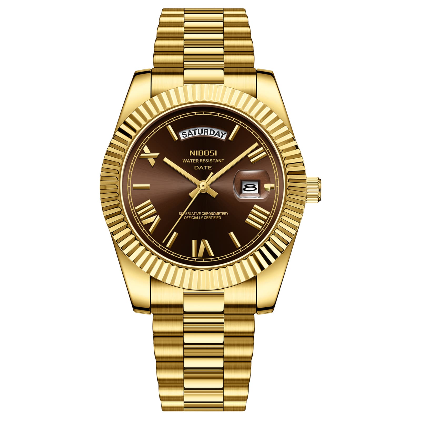 Nibosi Nibosi Day-Date Roman Gold Brown