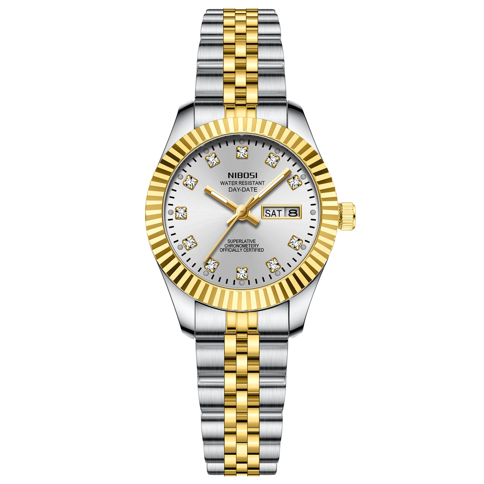 Nibosi Nibosi Millbury Day-Date Silver Gold