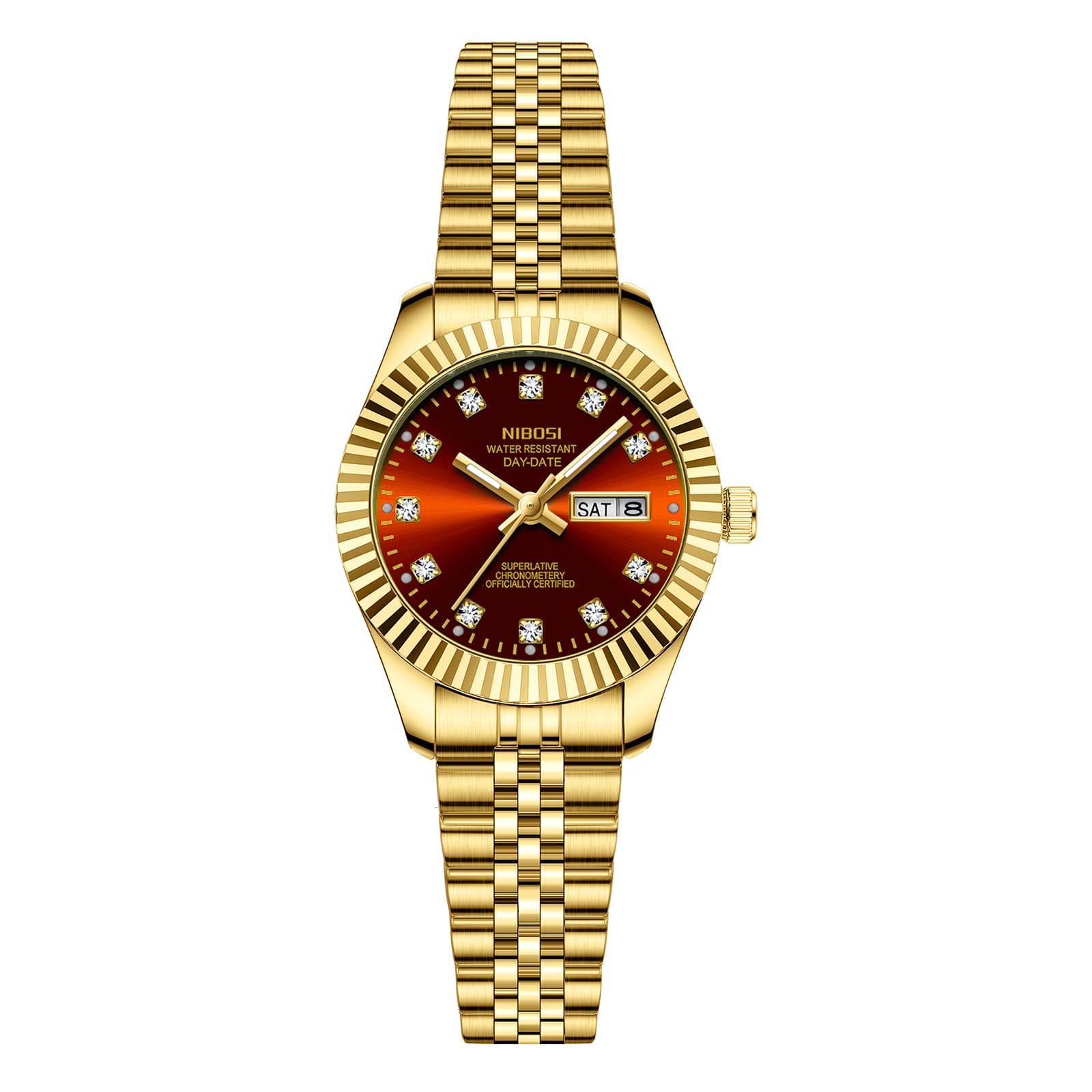 Nibosi Nibosi Millbury Day-Date Gold Red