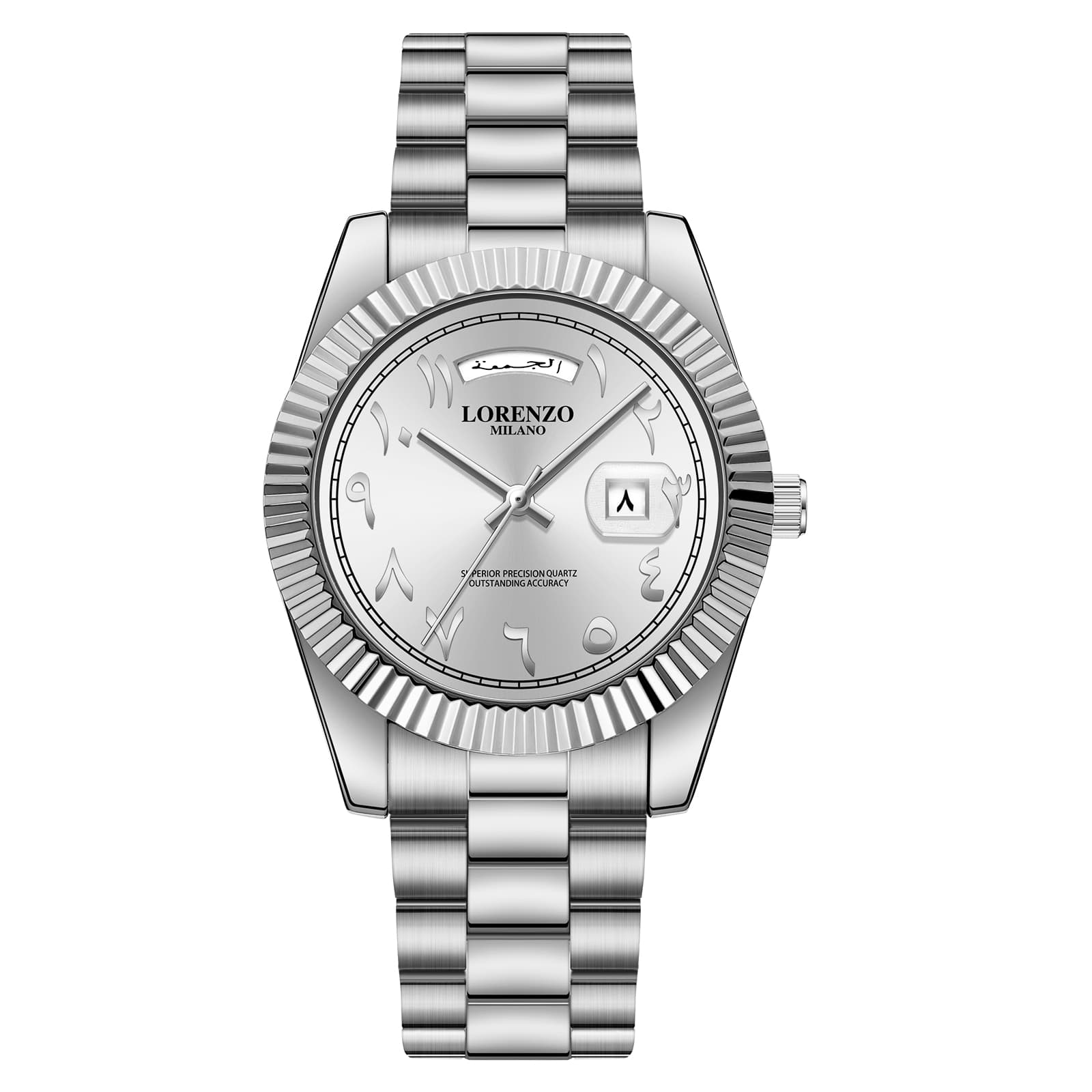 Lorenzo Milano Lorenzo Day-Date Arabic Silver