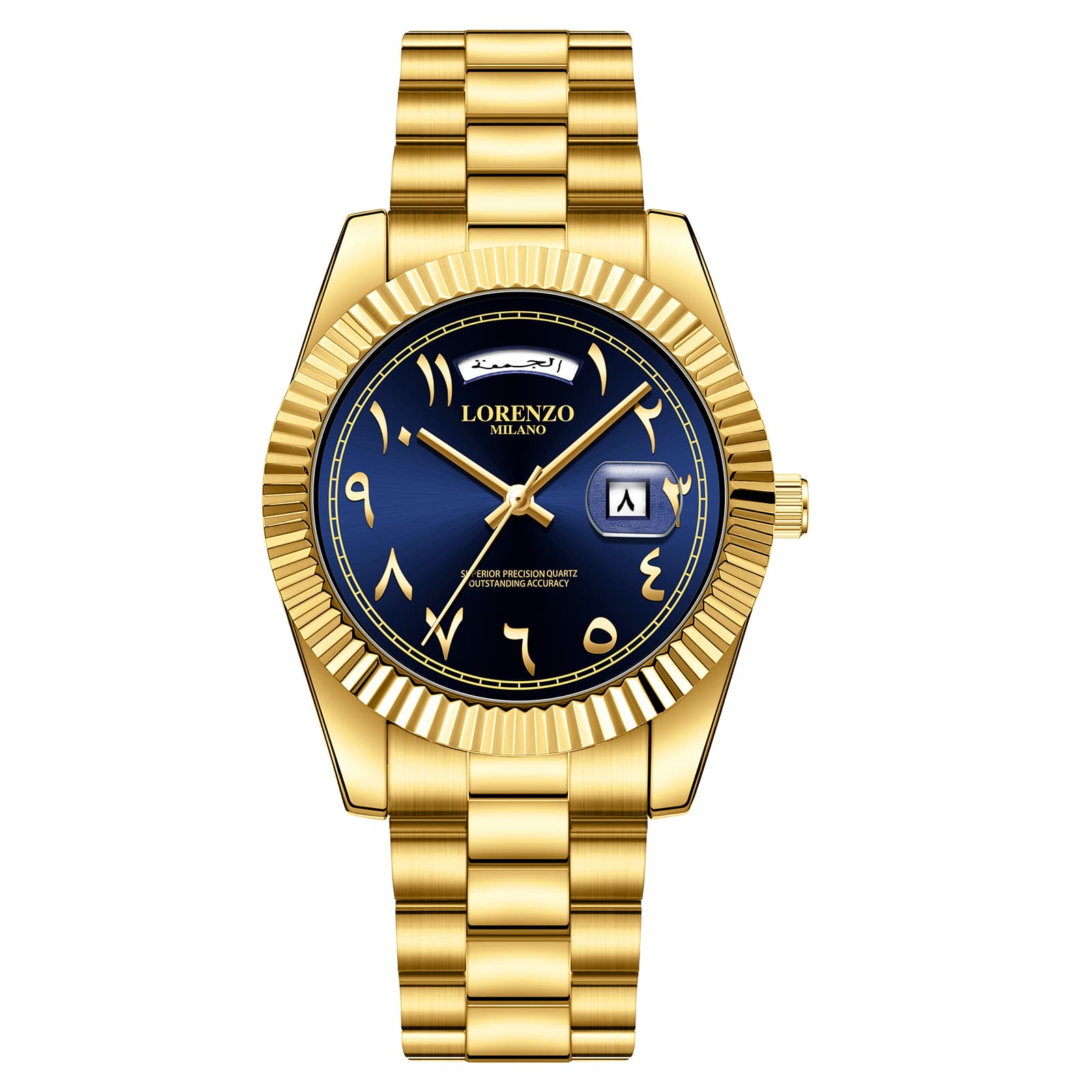 Lorenzo Milano Lorenzo Day-Date Arabic Gold Blue