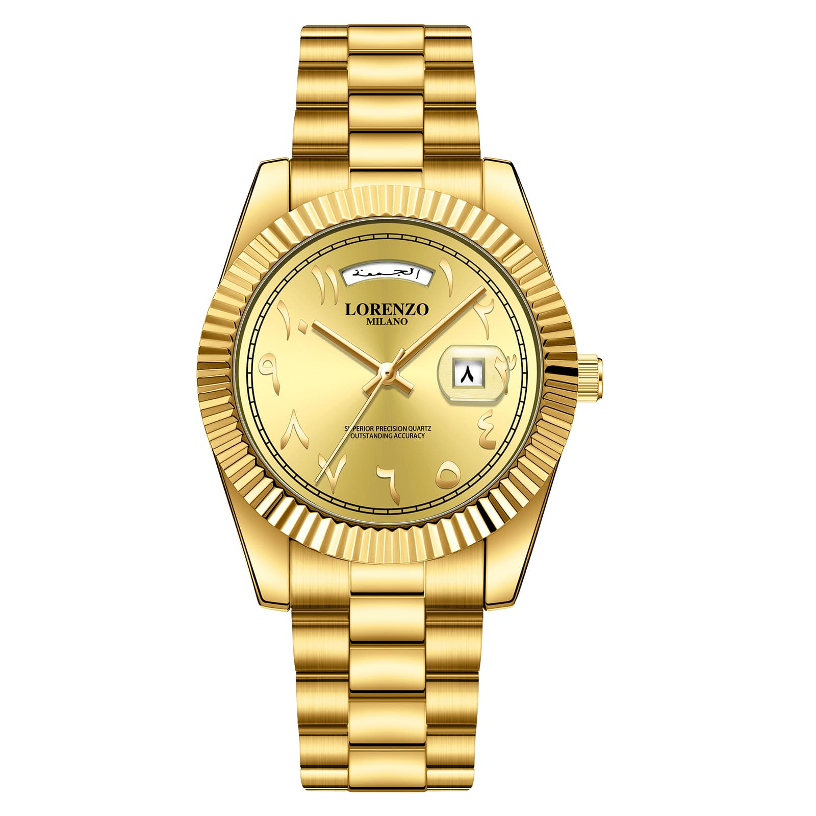 Lorenzo Milano Lorenzo Day-Date Arabic Gold