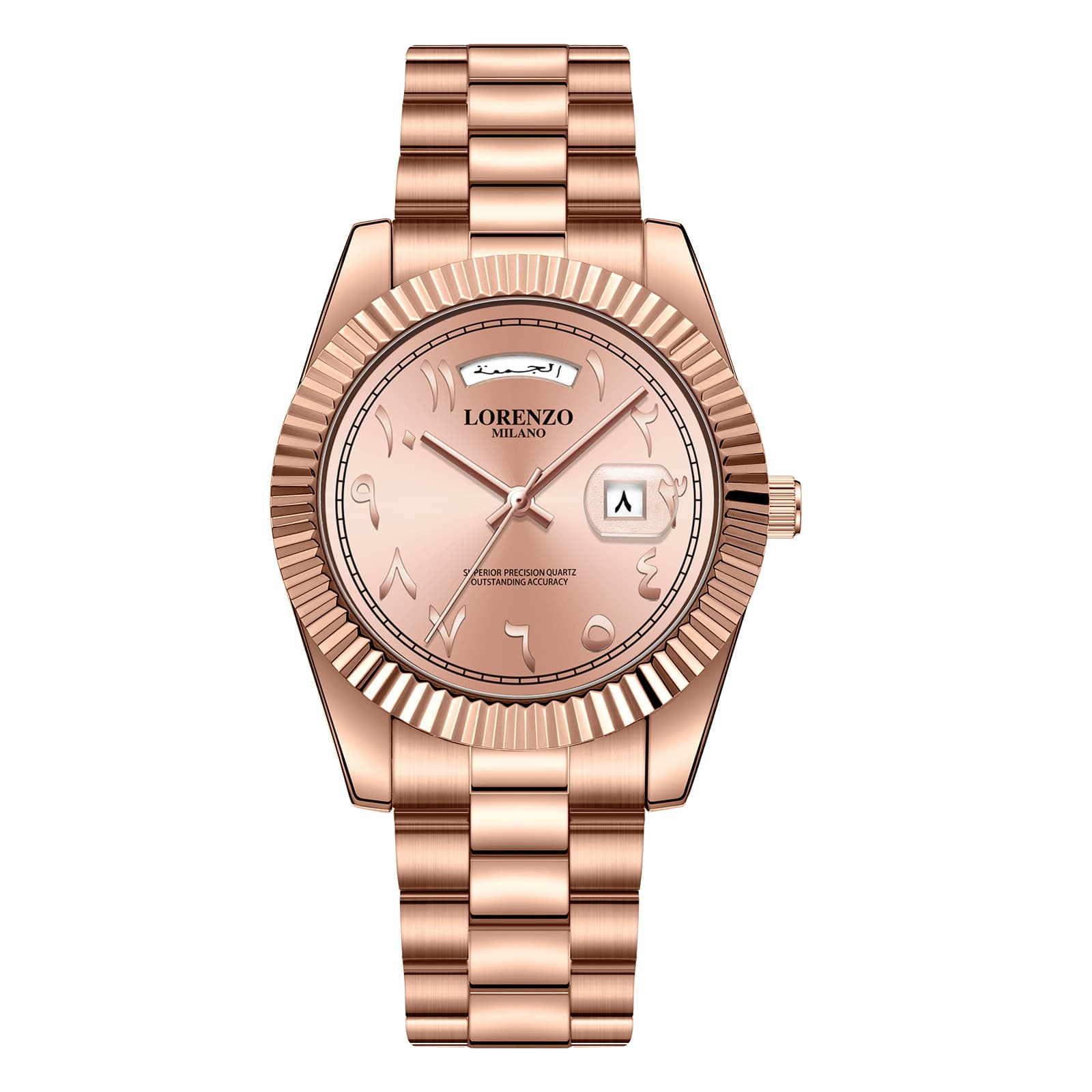 Lorenzo Milano Lorenzo Day-Date Arabic Rose Gold