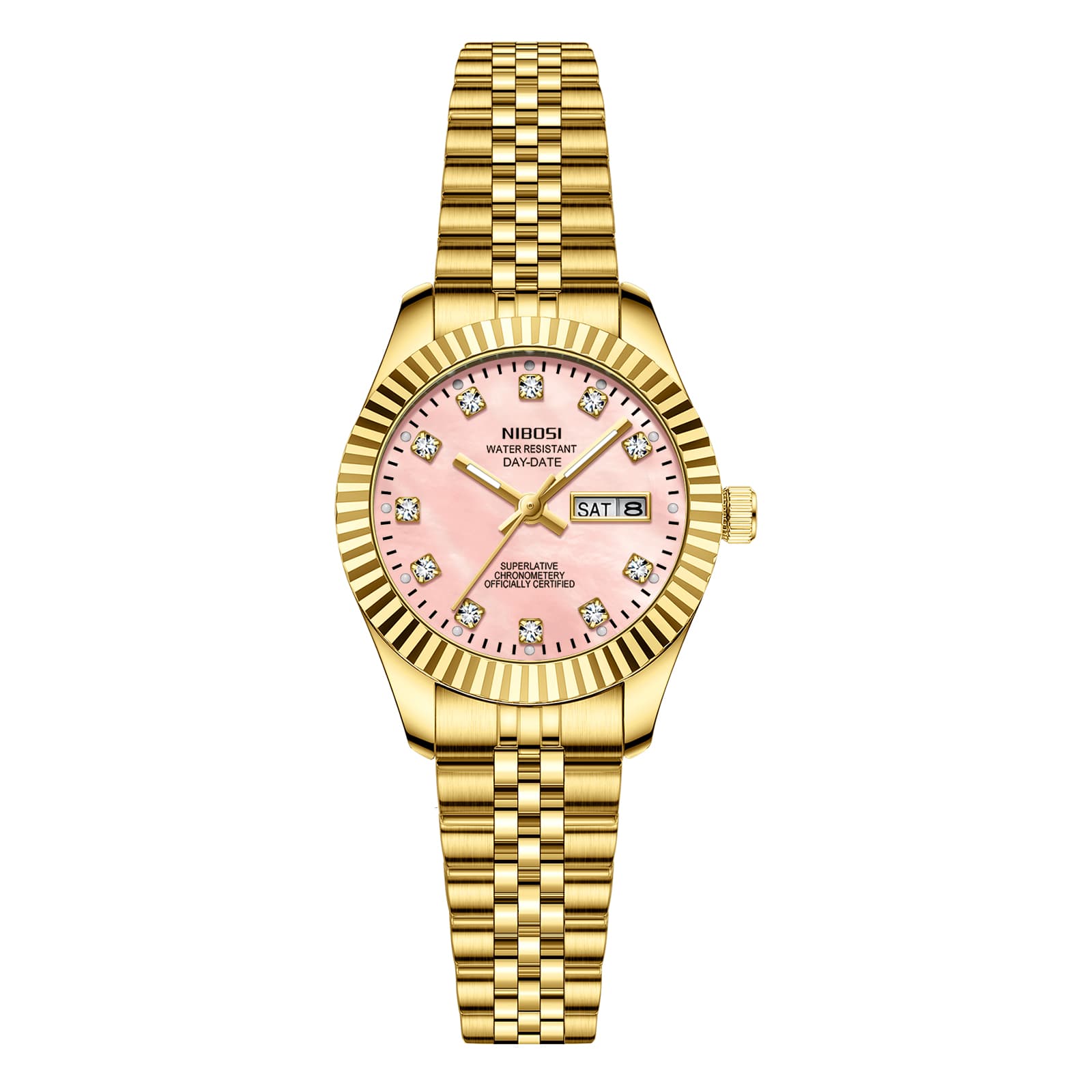 Nibosi Nibosi Millbury Day-Date Gold Pink