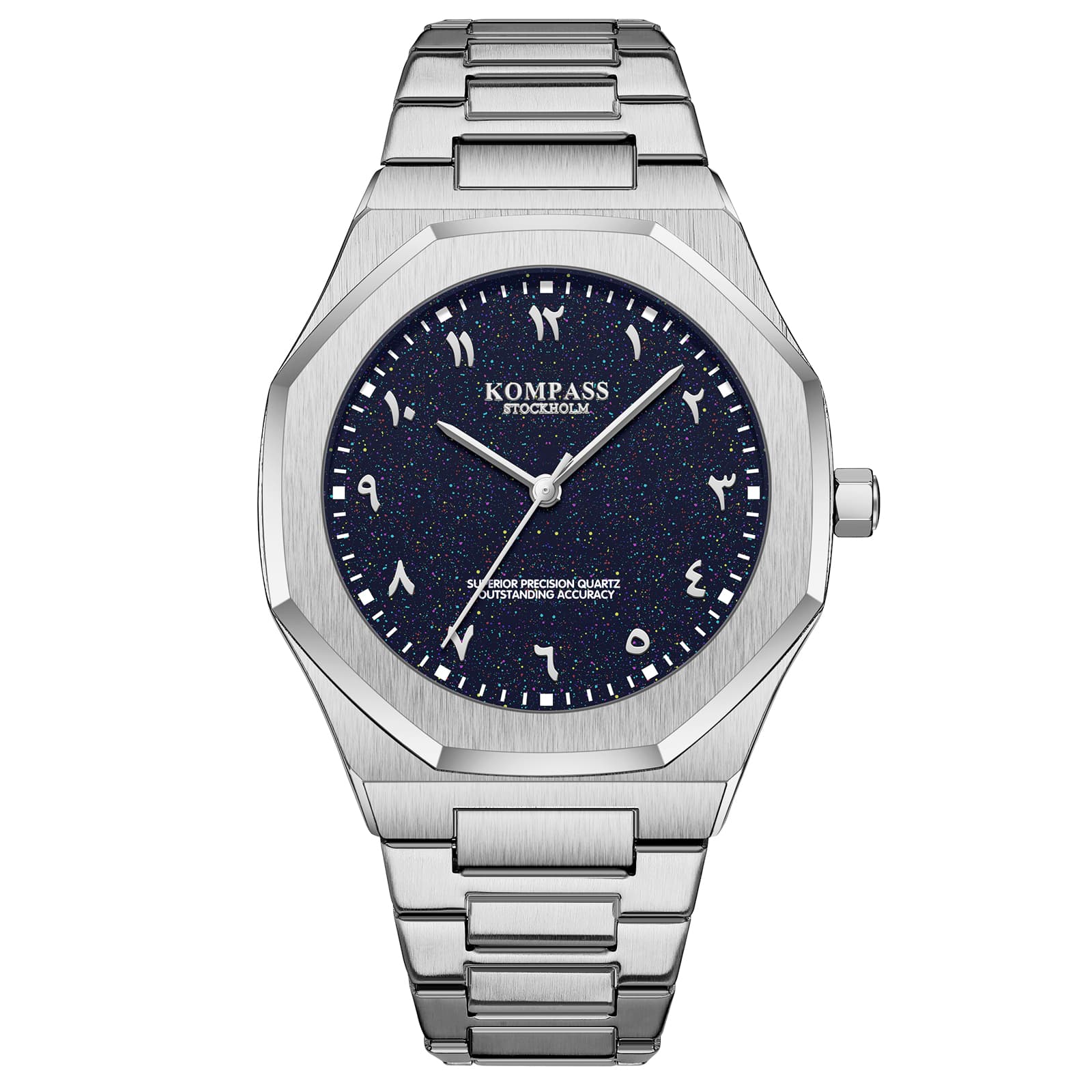 Kompass Stockholm Kompass Star-Dust Arabic Silver Blue
