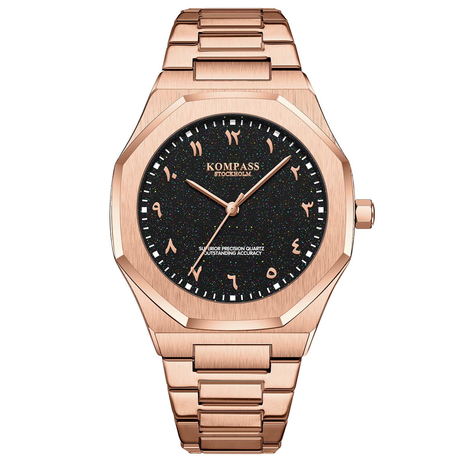 Kompass Stockholm Kompass Star-Dust Arabic Rose Gold Black