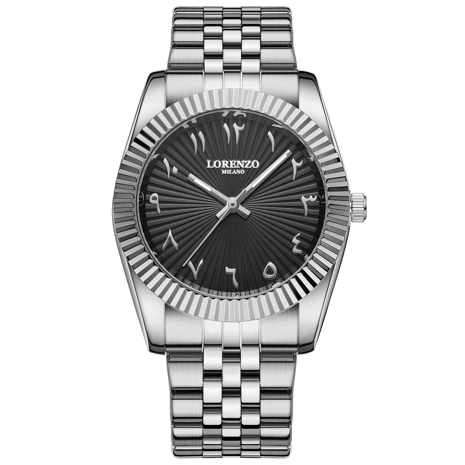 Lorenzo Milano Lorenzo Starburst Arabic Silver Black