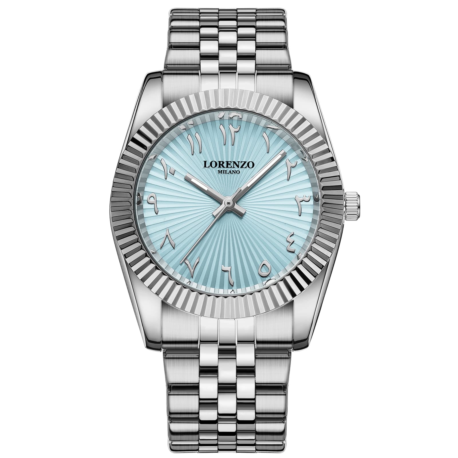 Lorenzo Milano Lorenzo Starburst Arabic Silver Sky Blue
