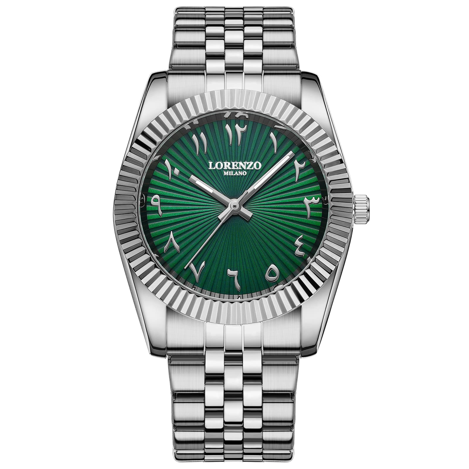 Lorenzo Milano Lorenzo Starburst Arabic Silver Green