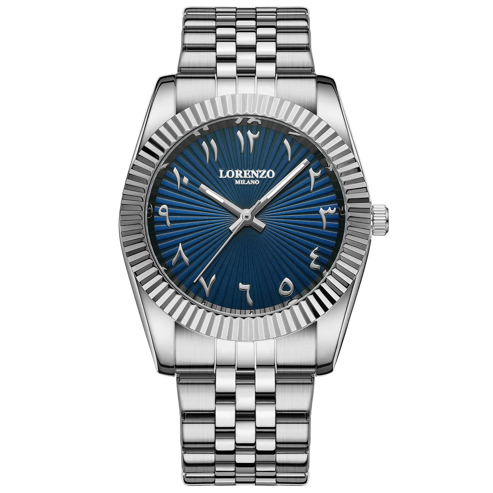 Lorenzo Milano Lorenzo Starburst Arabic Silver Blue