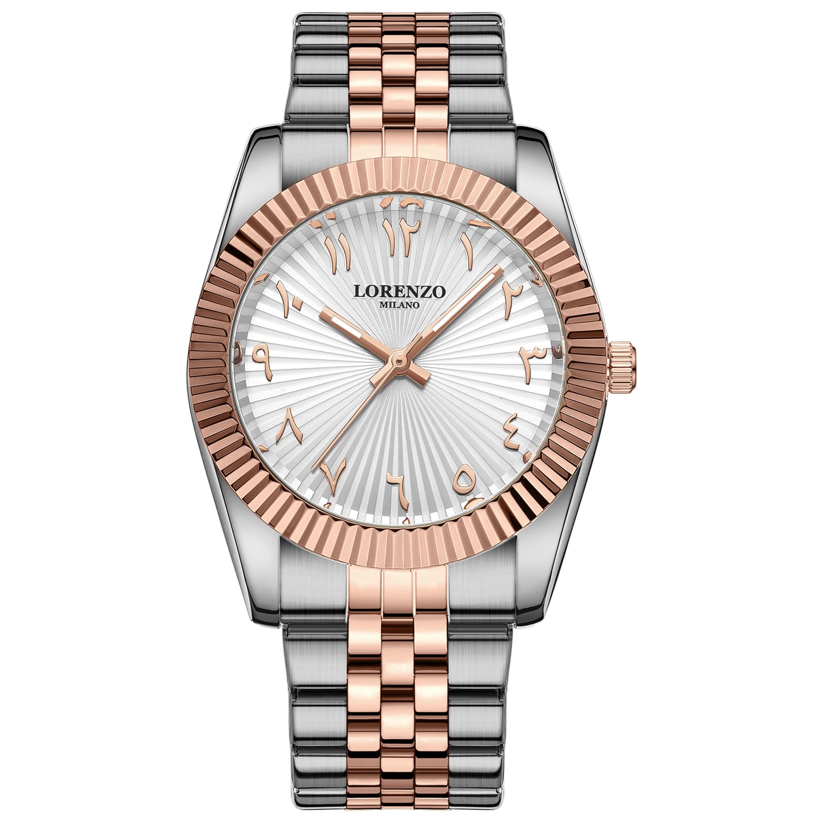Lorenzo Milano Lorenzo Starburst Arabic Silver Rose Gold