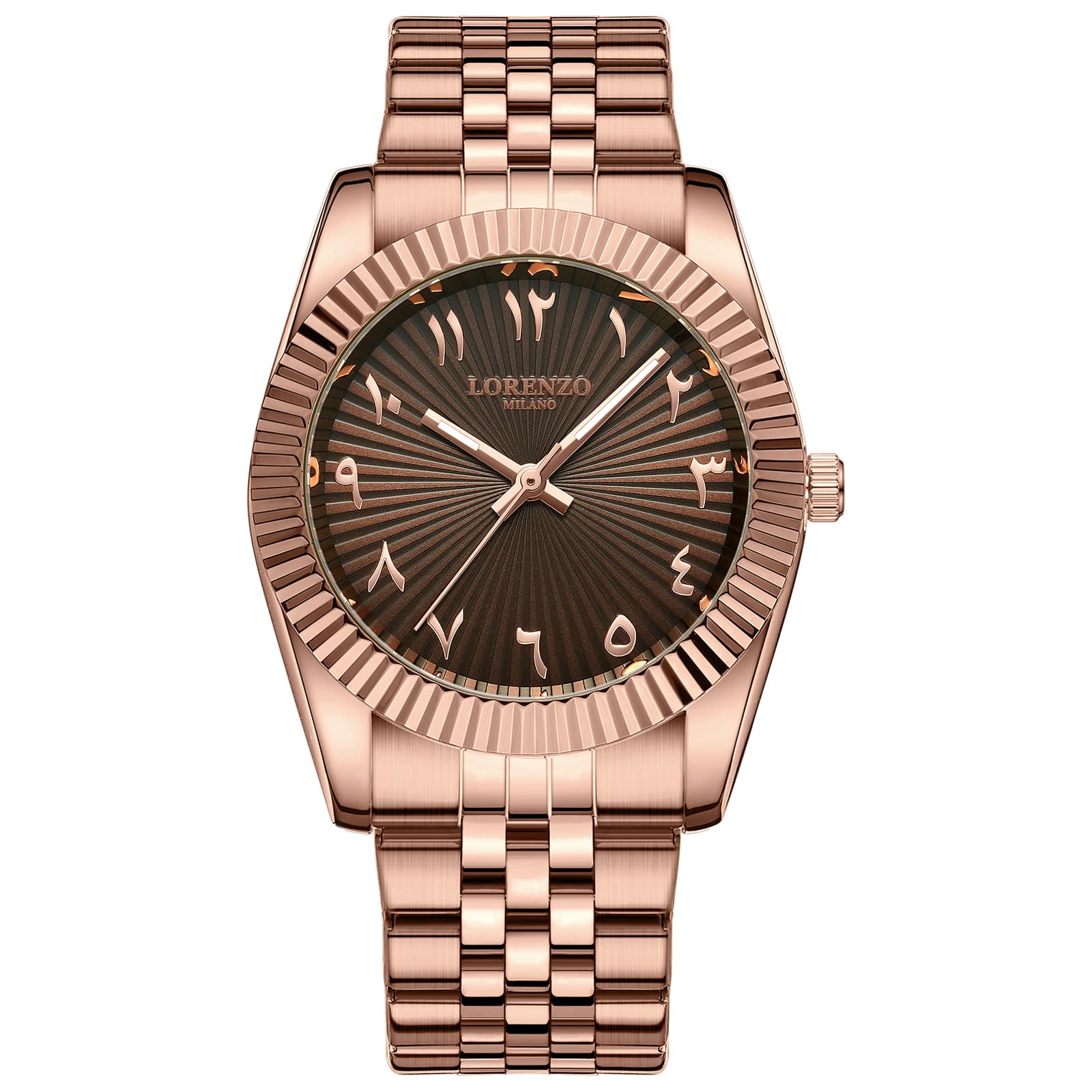 Lorenzo Milano Lorenzo Starburst Arabic Rose Gold Brown