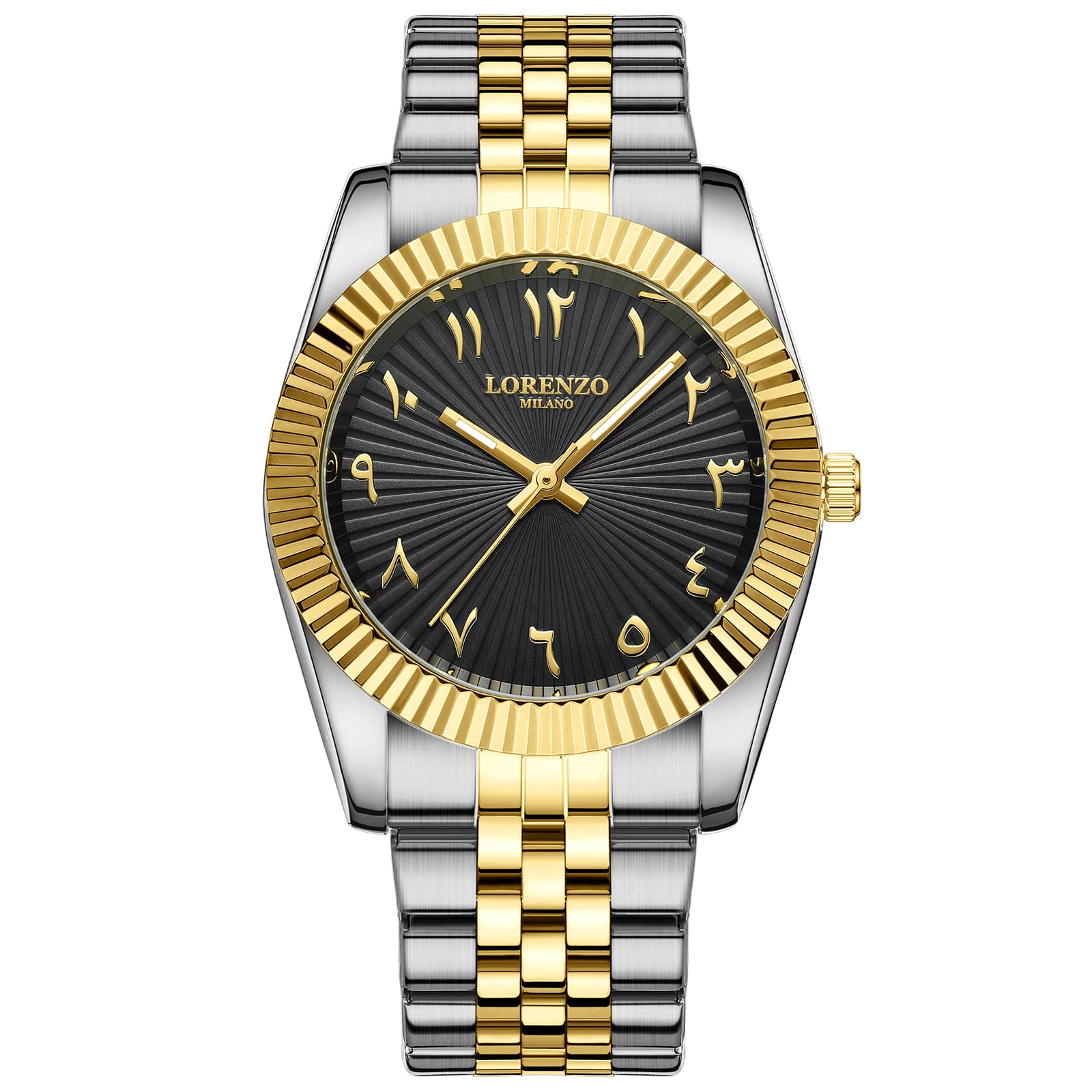 Lorenzo Milano Lorenzo Starburst Arabic Silver Gold Black