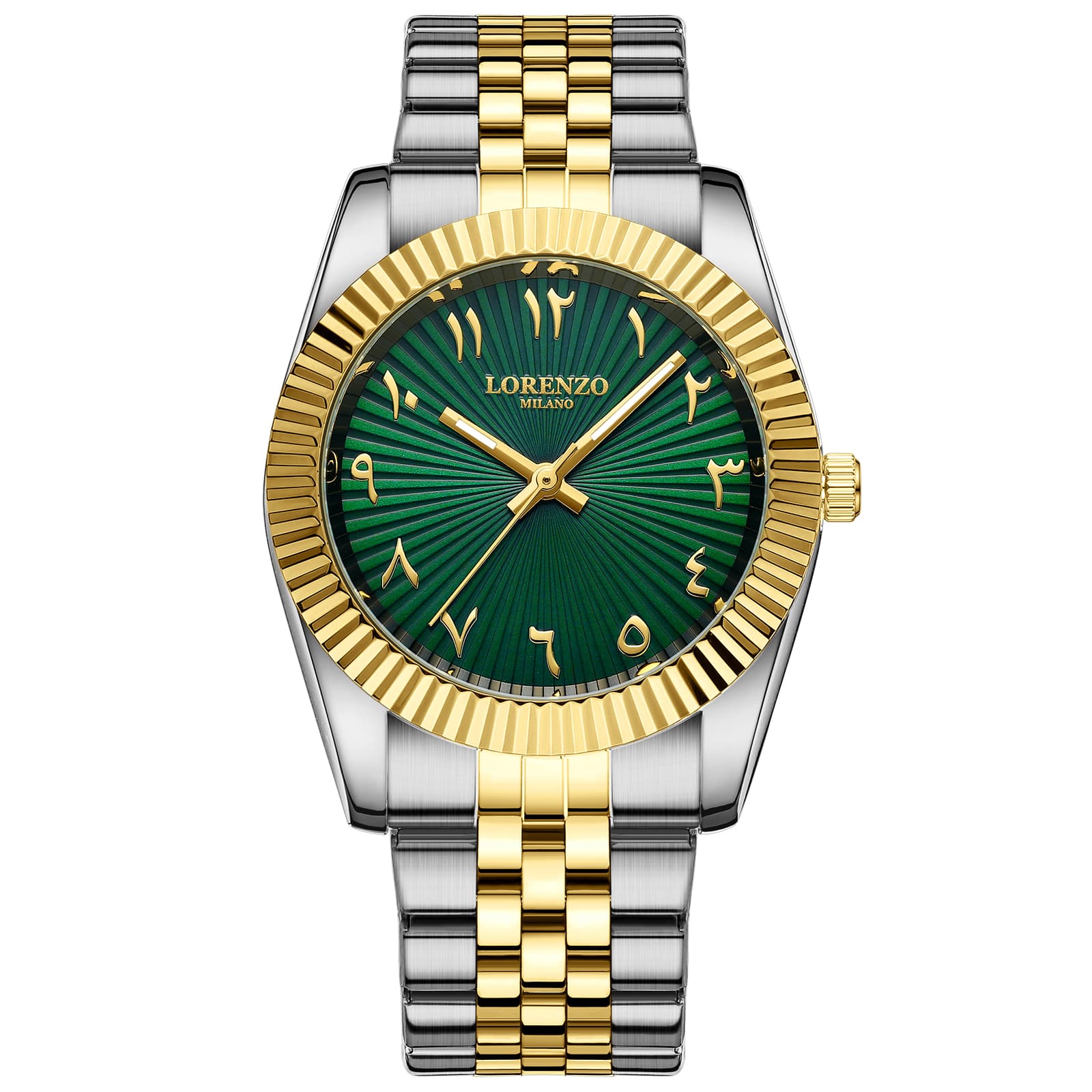 Lorenzo Milano Lorenzo Starburst Arabic Silver Gold Green