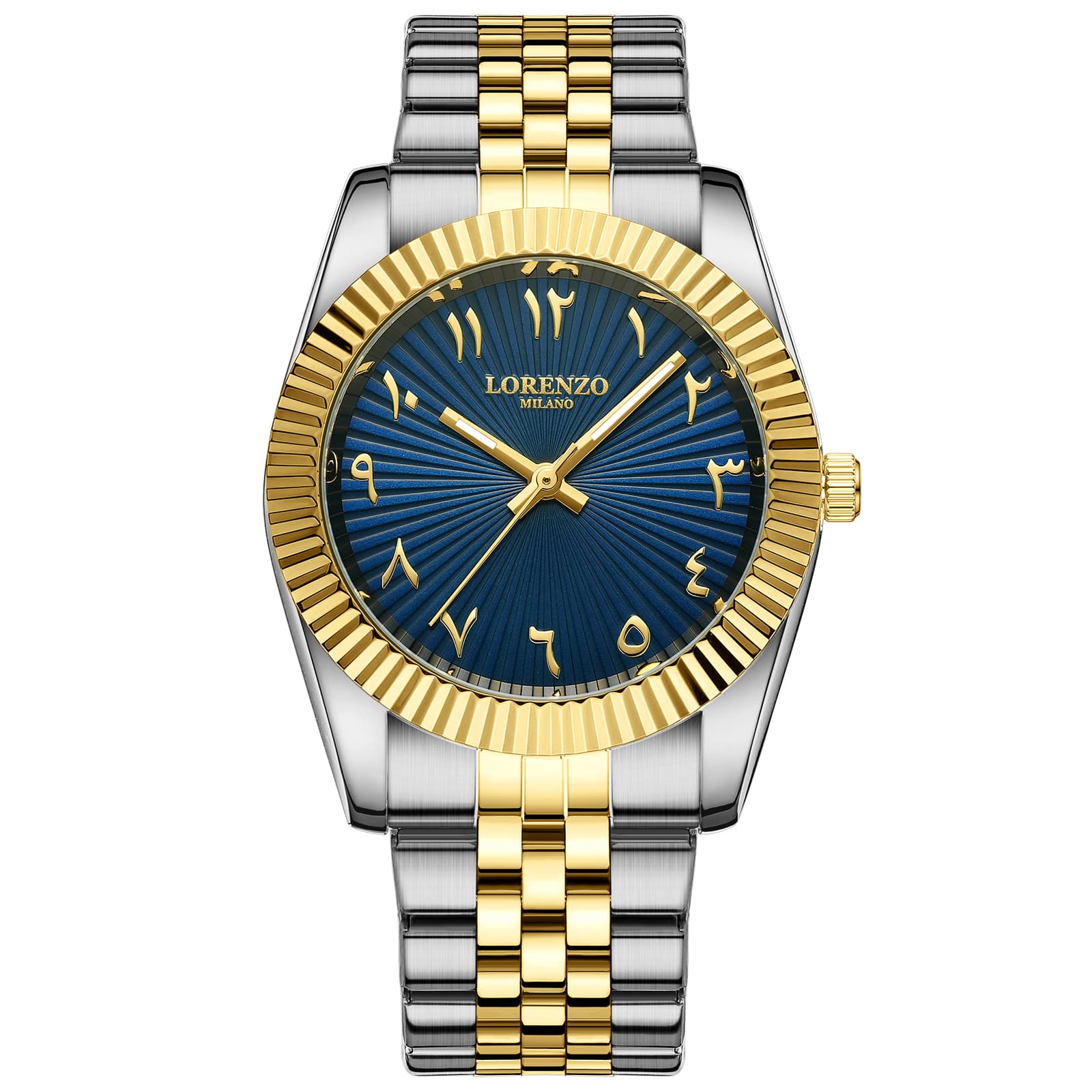 Lorenzo Milano Lorenzo Starburst Arabic Silver Gold Blue