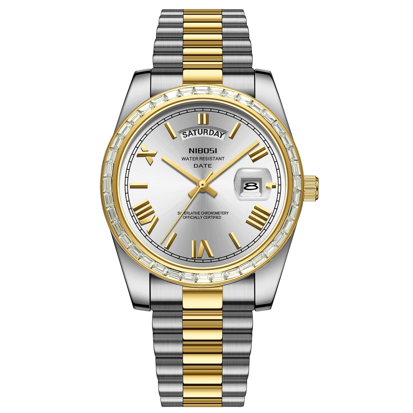 Nibosi Nibosi Day-Date President Silver Gold