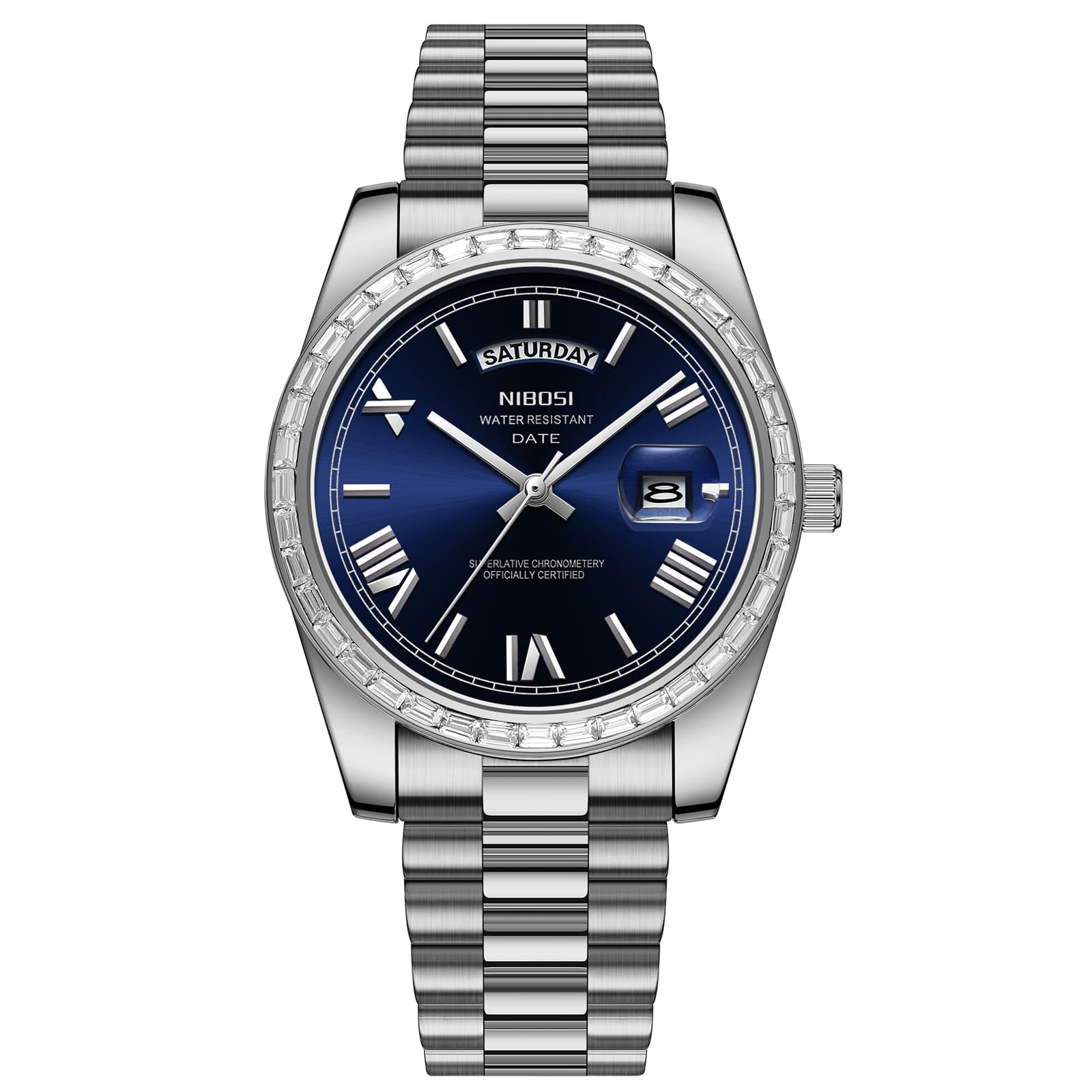 Nibosi Nibosi Day-Date President Silver Blue