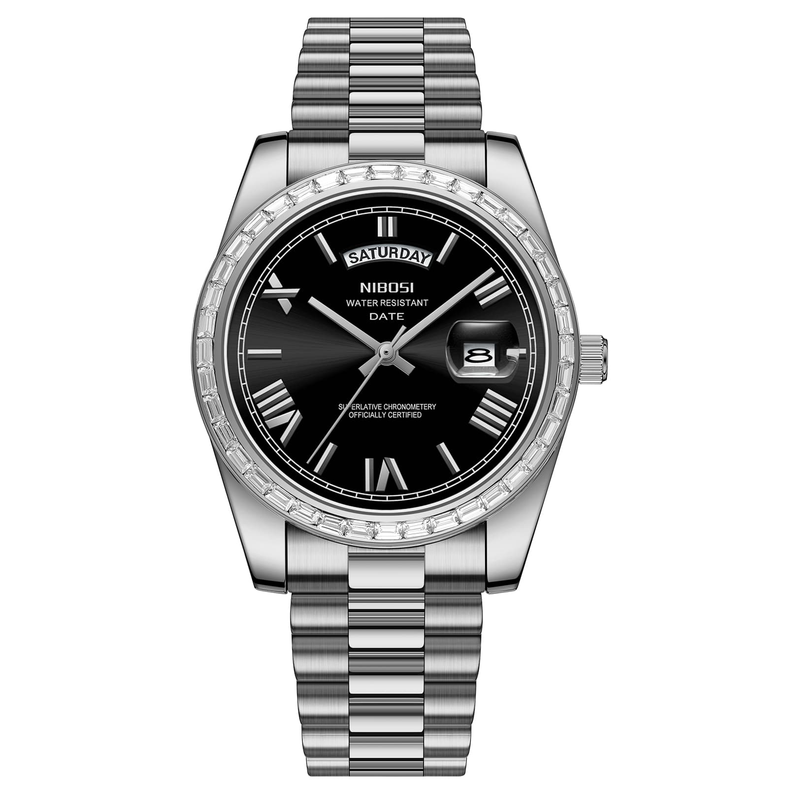 Nibosi Nibosi Day-Date President Silver Black
