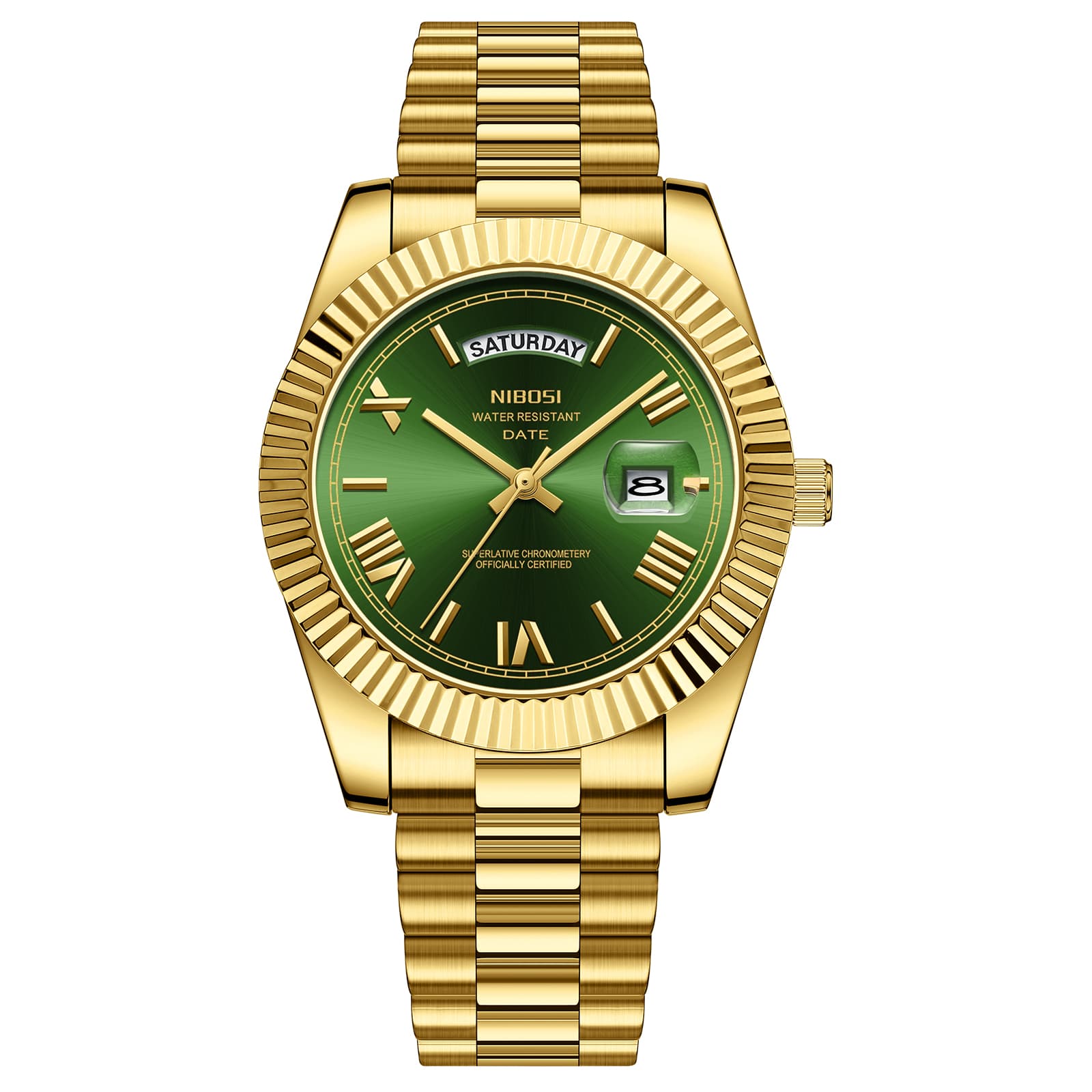 Nibosi Nibosi Day-Date Roman Gold Green