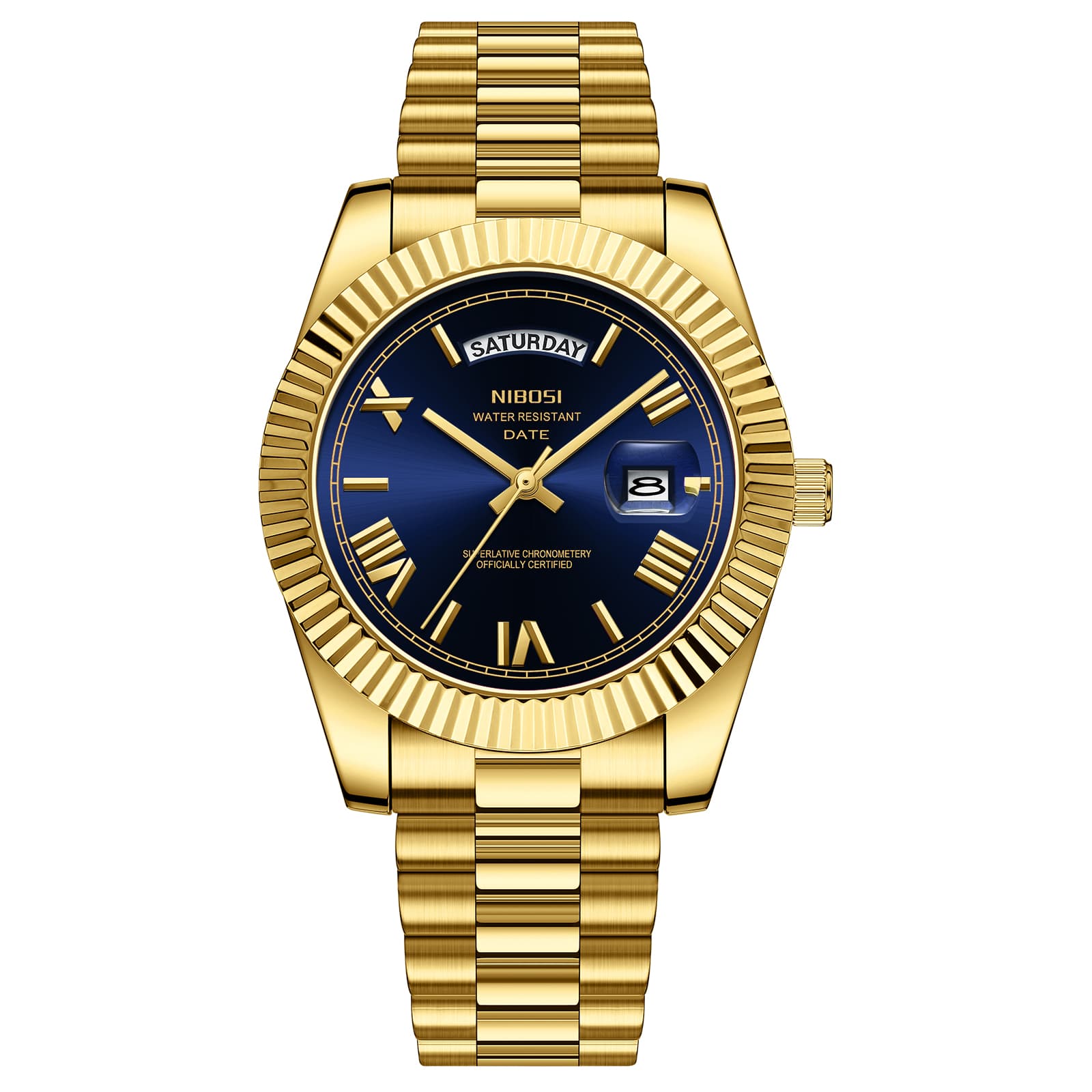 Nibosi Nibosi Day-Date Roman Gold Blue