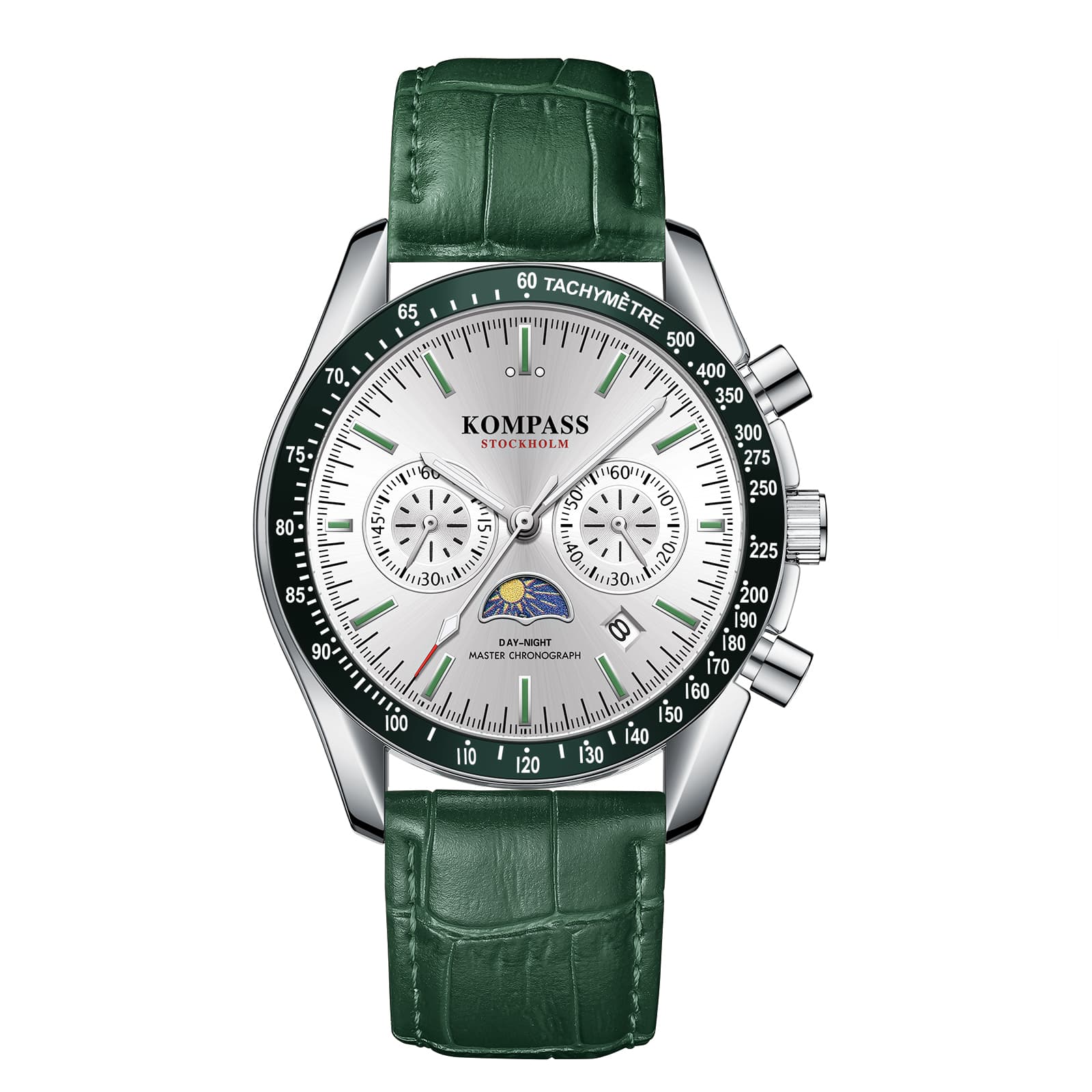 Kompass Stockholm Kompass Day-Night Master Chronograph Silver Green