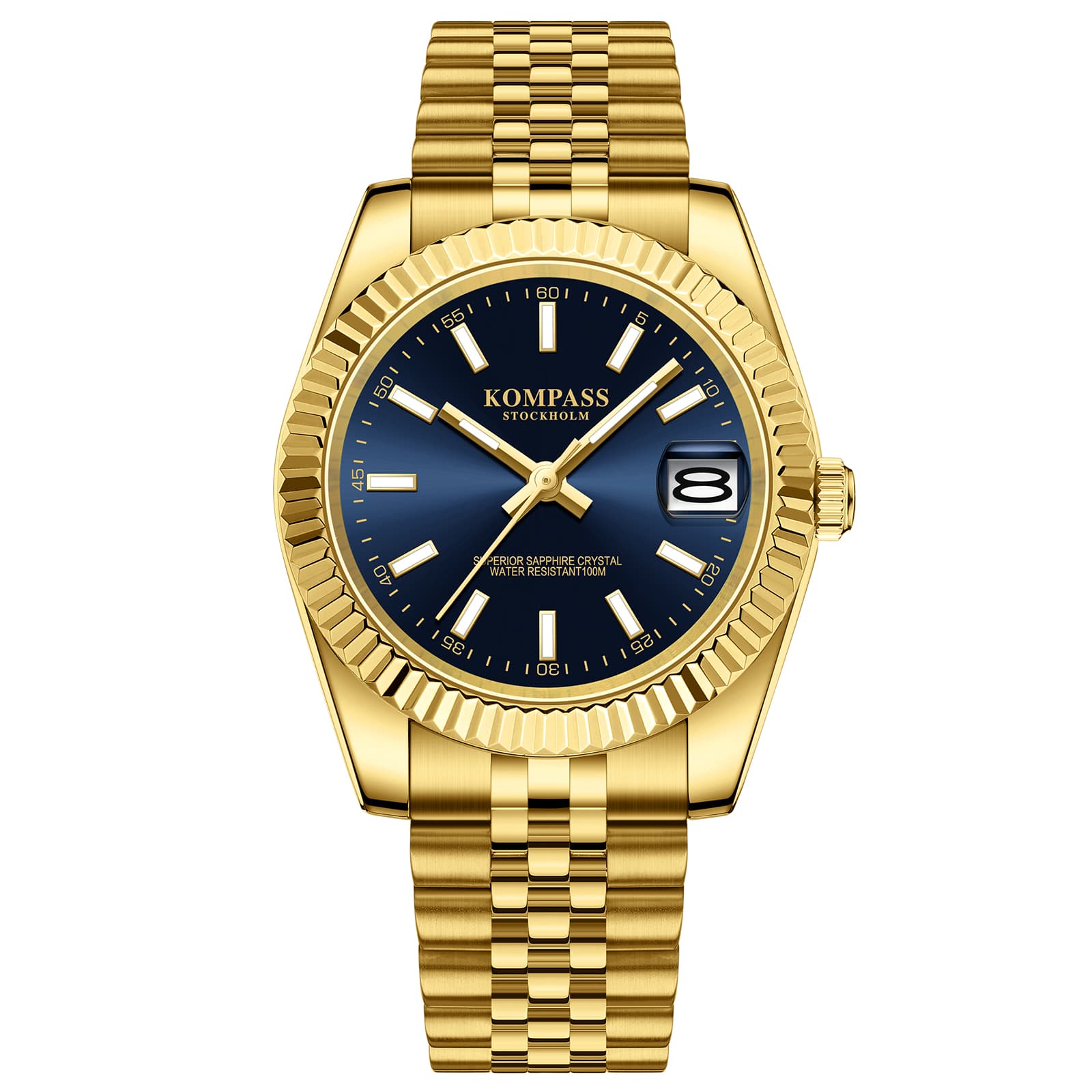 Kompass Stockholm Kompass Santorini Sapphire Steel Gold Blue
