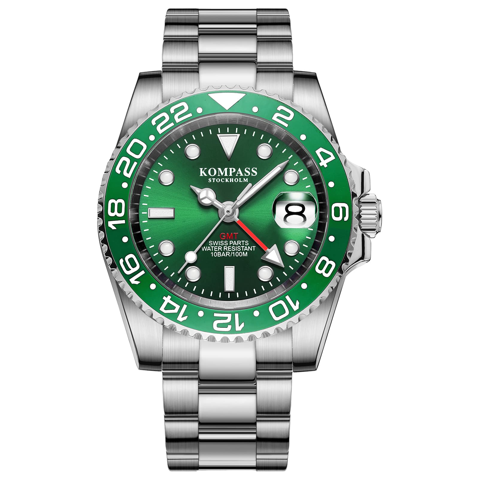 Kompass Stockholm Kompass GMT-Professional Sapphire Steel Green