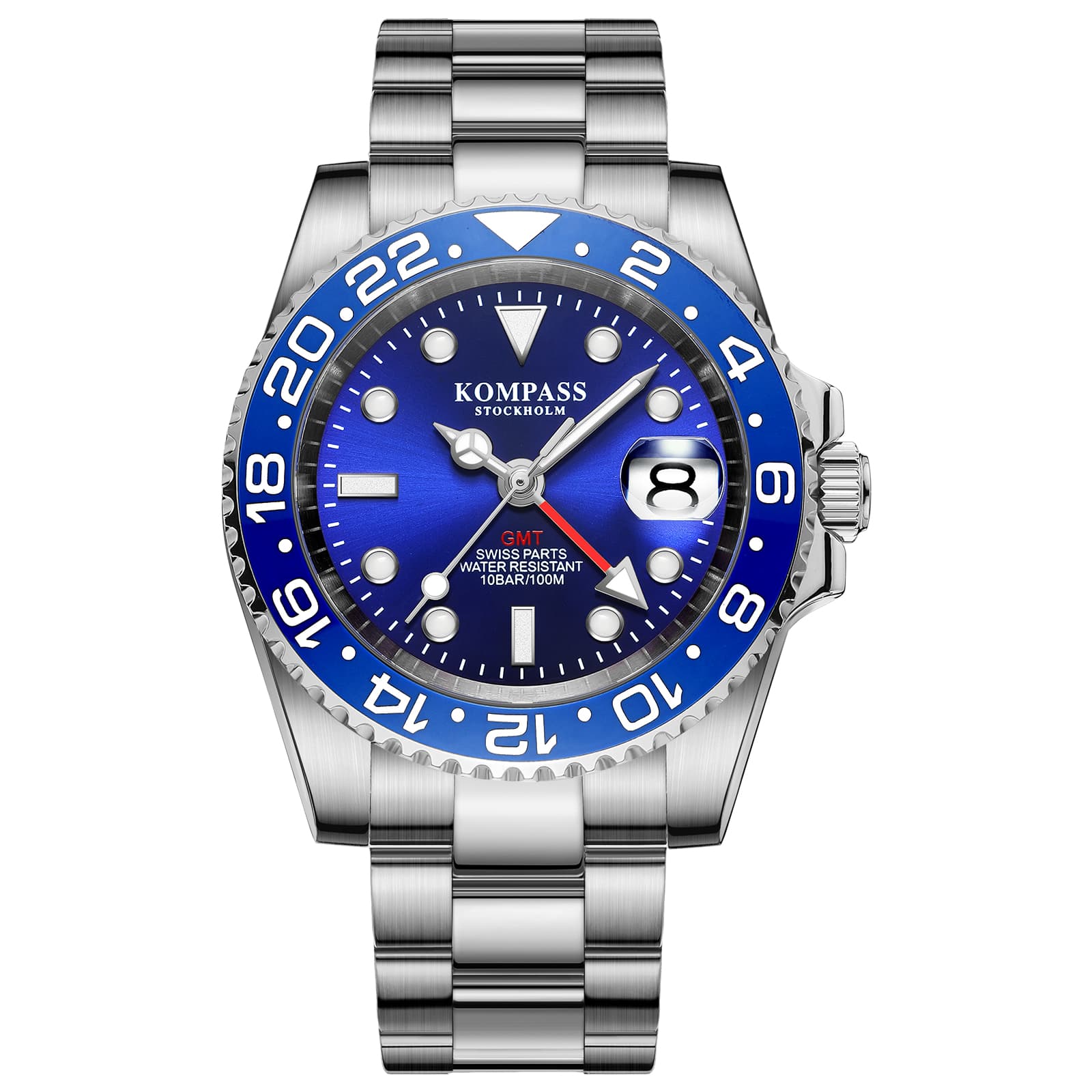 Kompass Stockholm Kompass GMT-Professional Sapphire Steel Blue