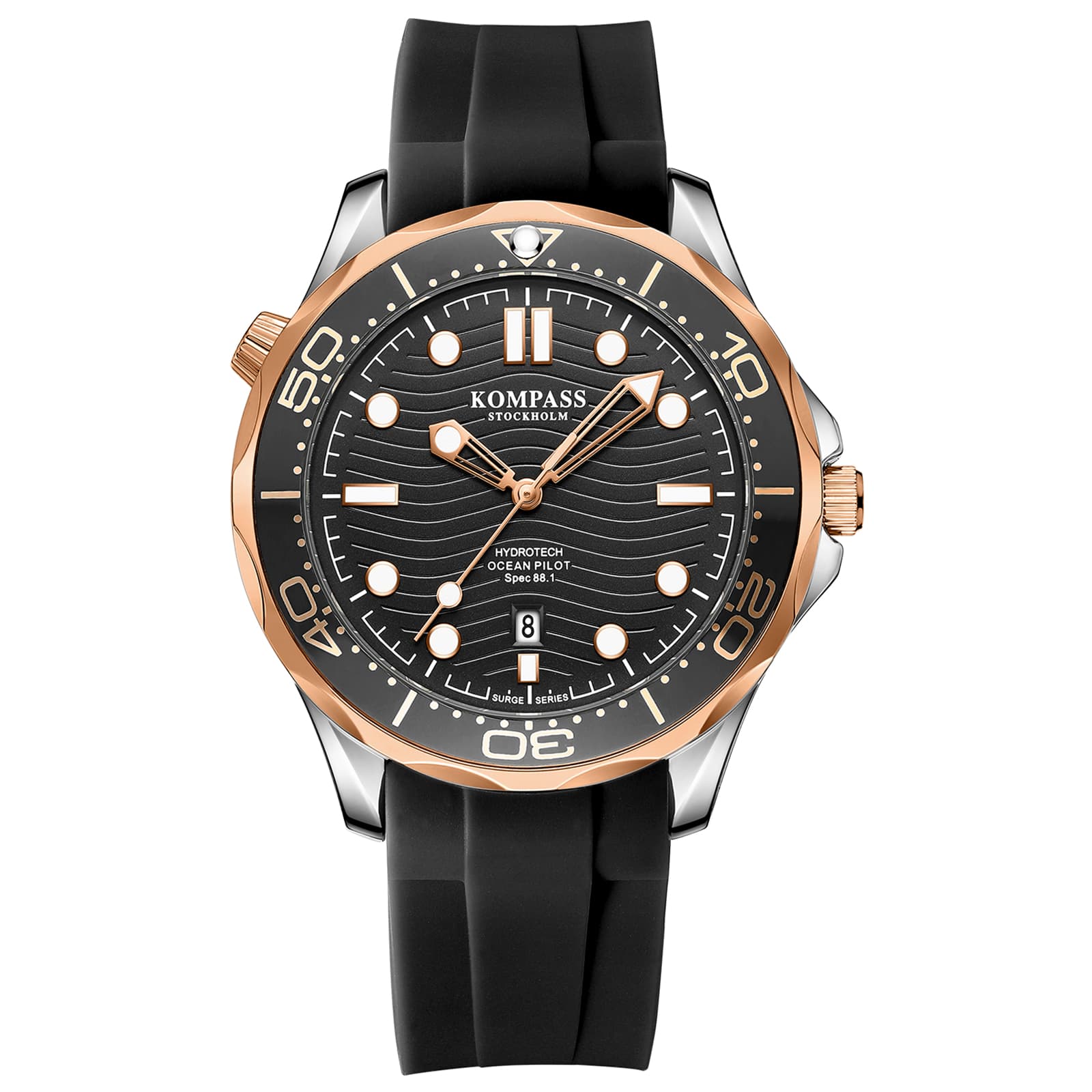 Kompass Stockholm Kompass Ocean Pilot Rose Gold Silver Black